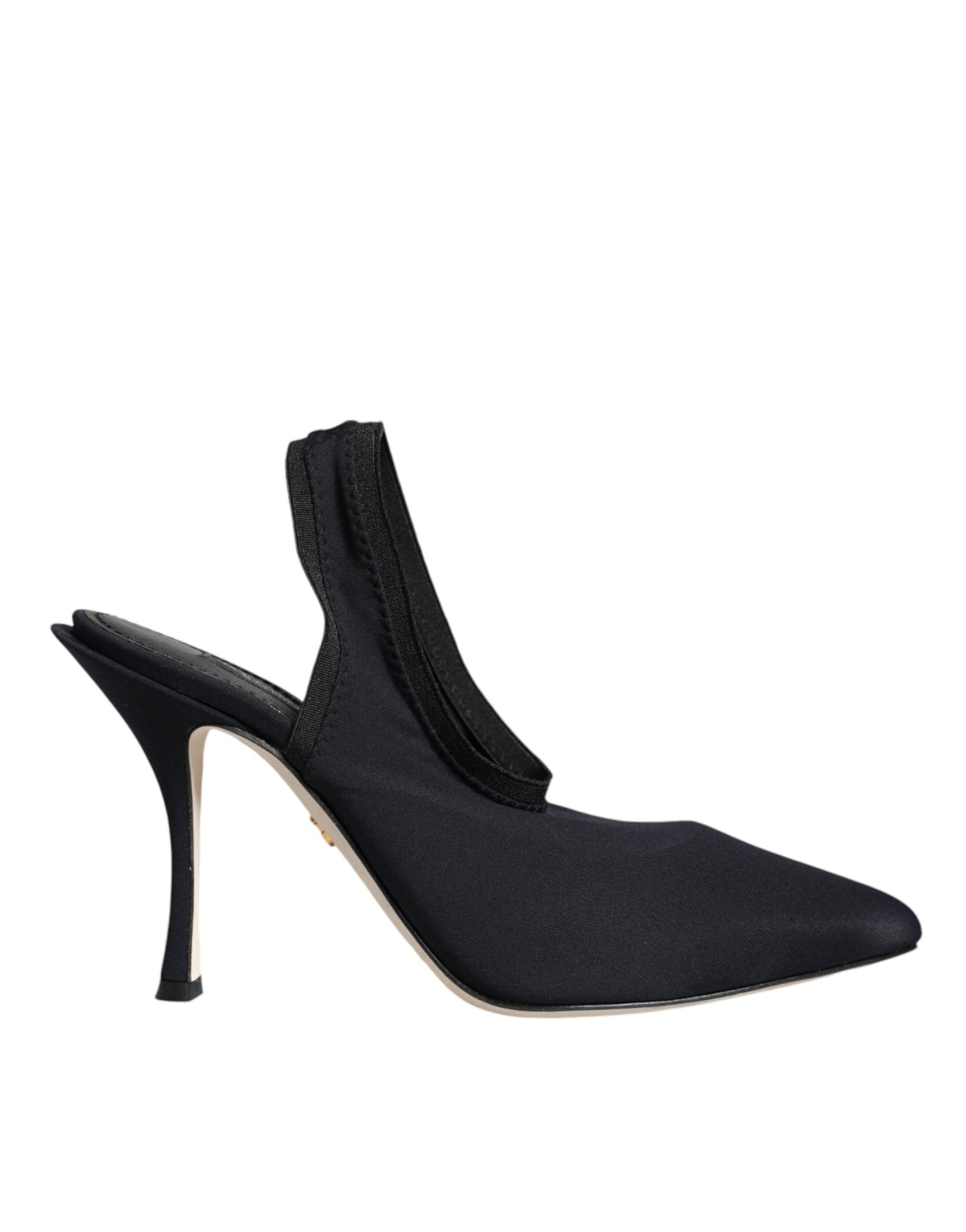 Chaussures à talons et bride arrière en jersey extensible noir Dolce & Gabbana