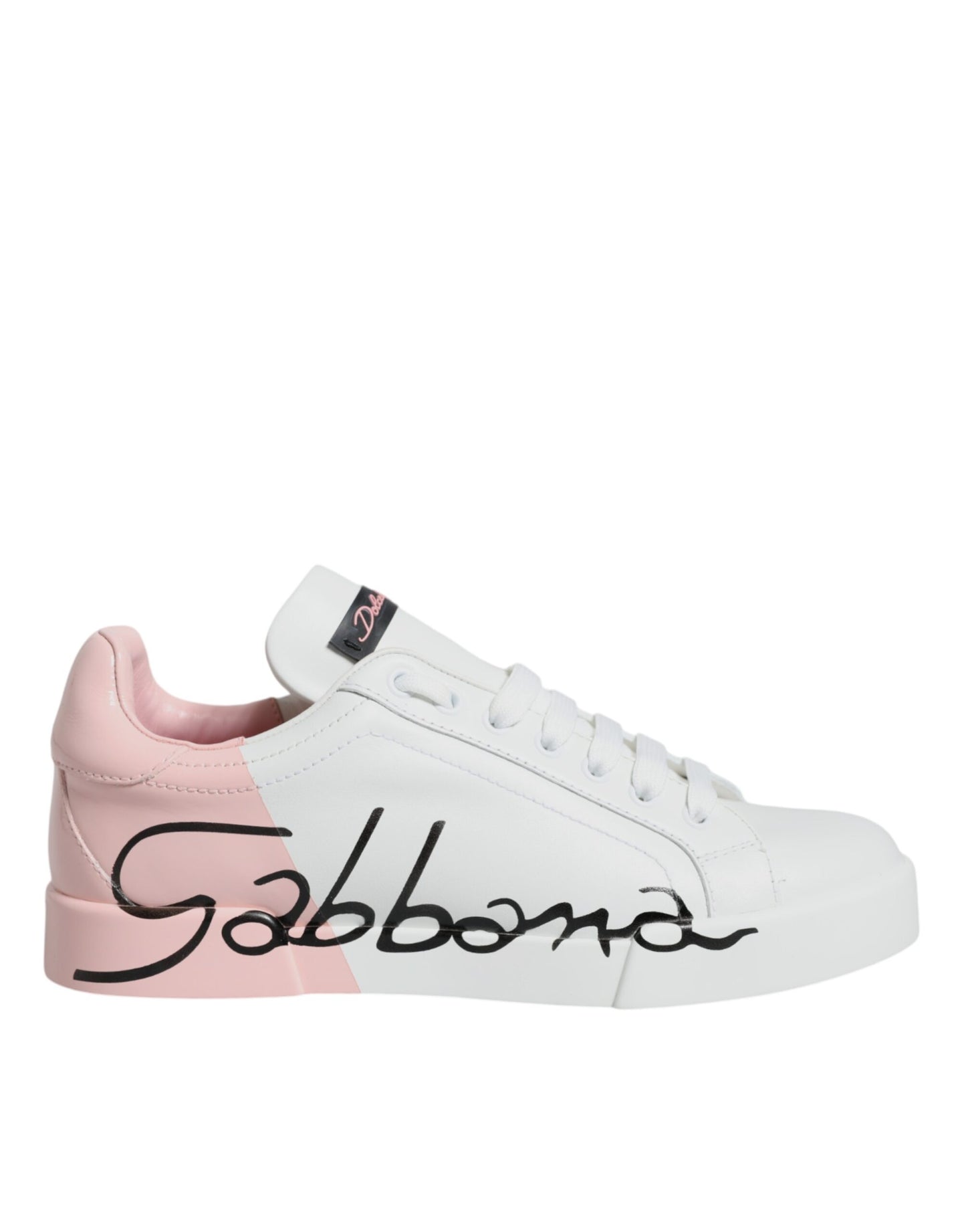 Dolce & Gabbana Weiß Rosa Portofino Low Top Sneakers Schuhe