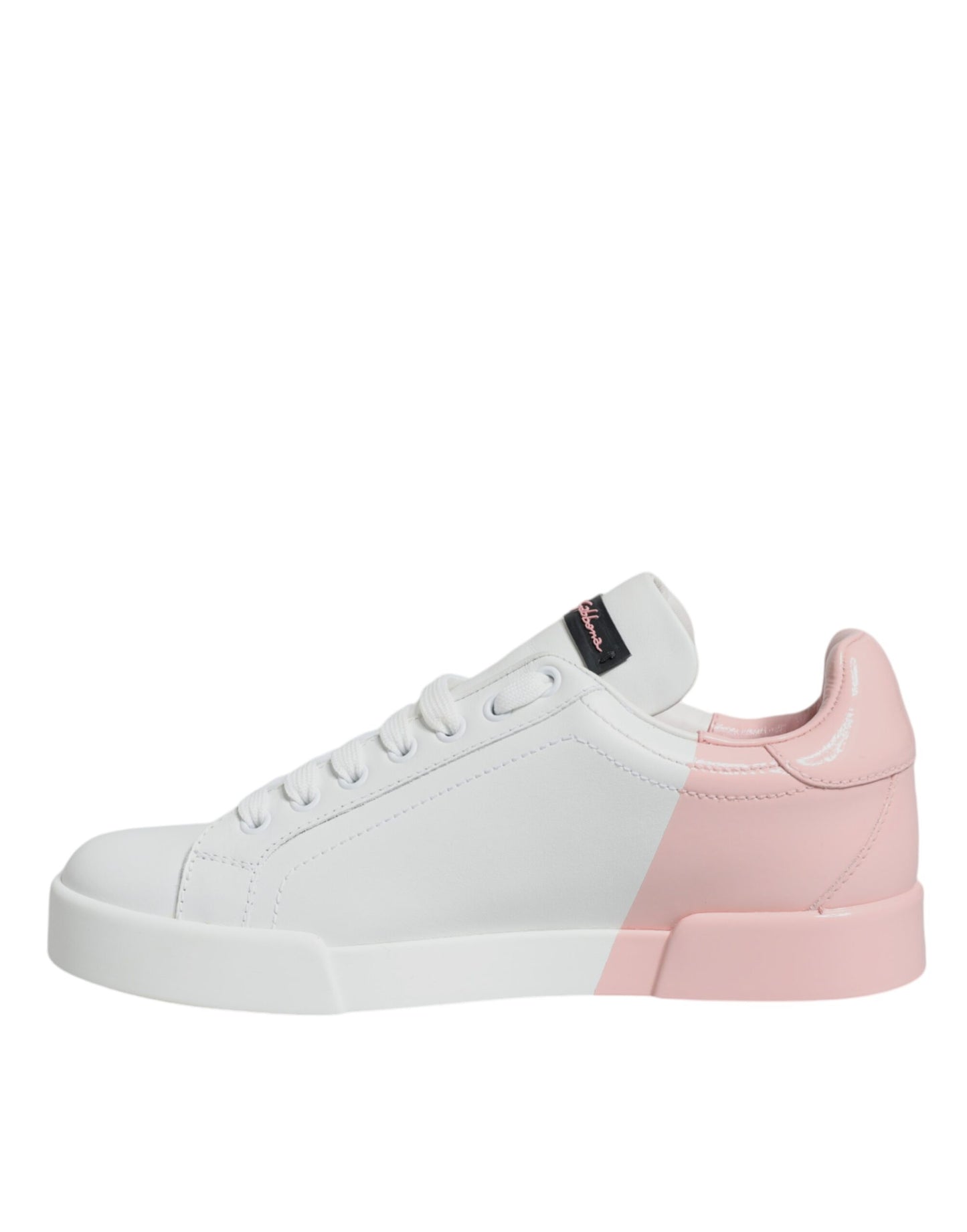 Dolce & Gabbana Weiß Rosa Portofino Low Top Sneakers Schuhe