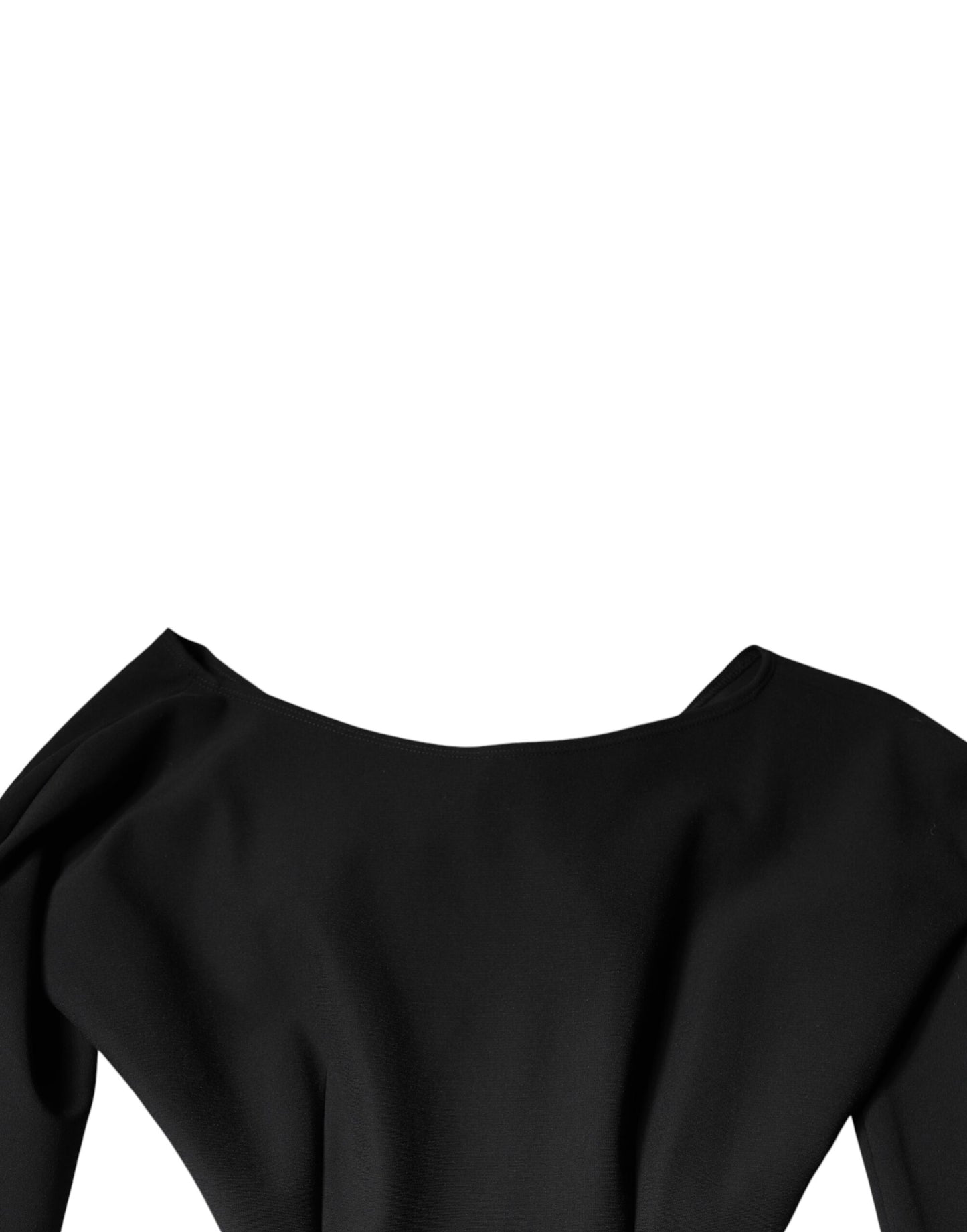 Robe courte trapèze à manches longues en viscose noire Dolce & Gabbana