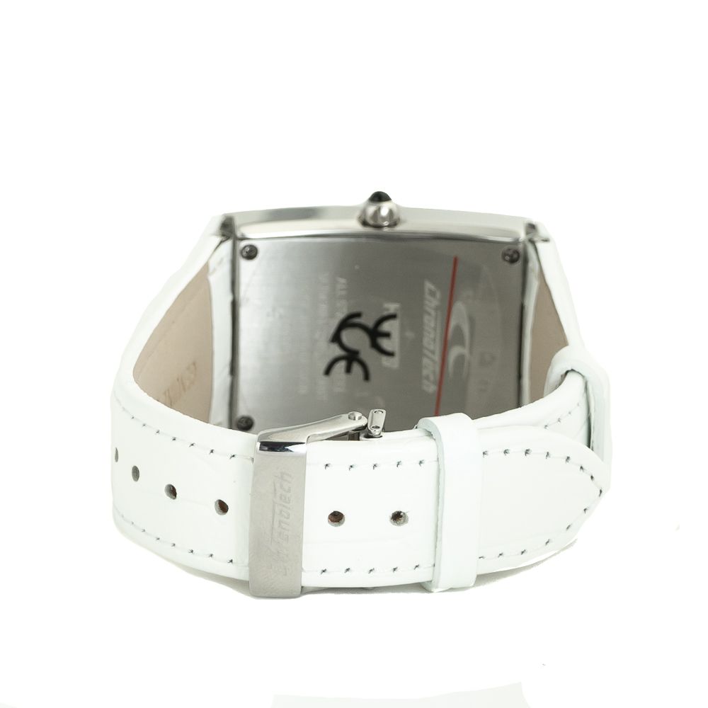Chronotech White Leather Dress Watch