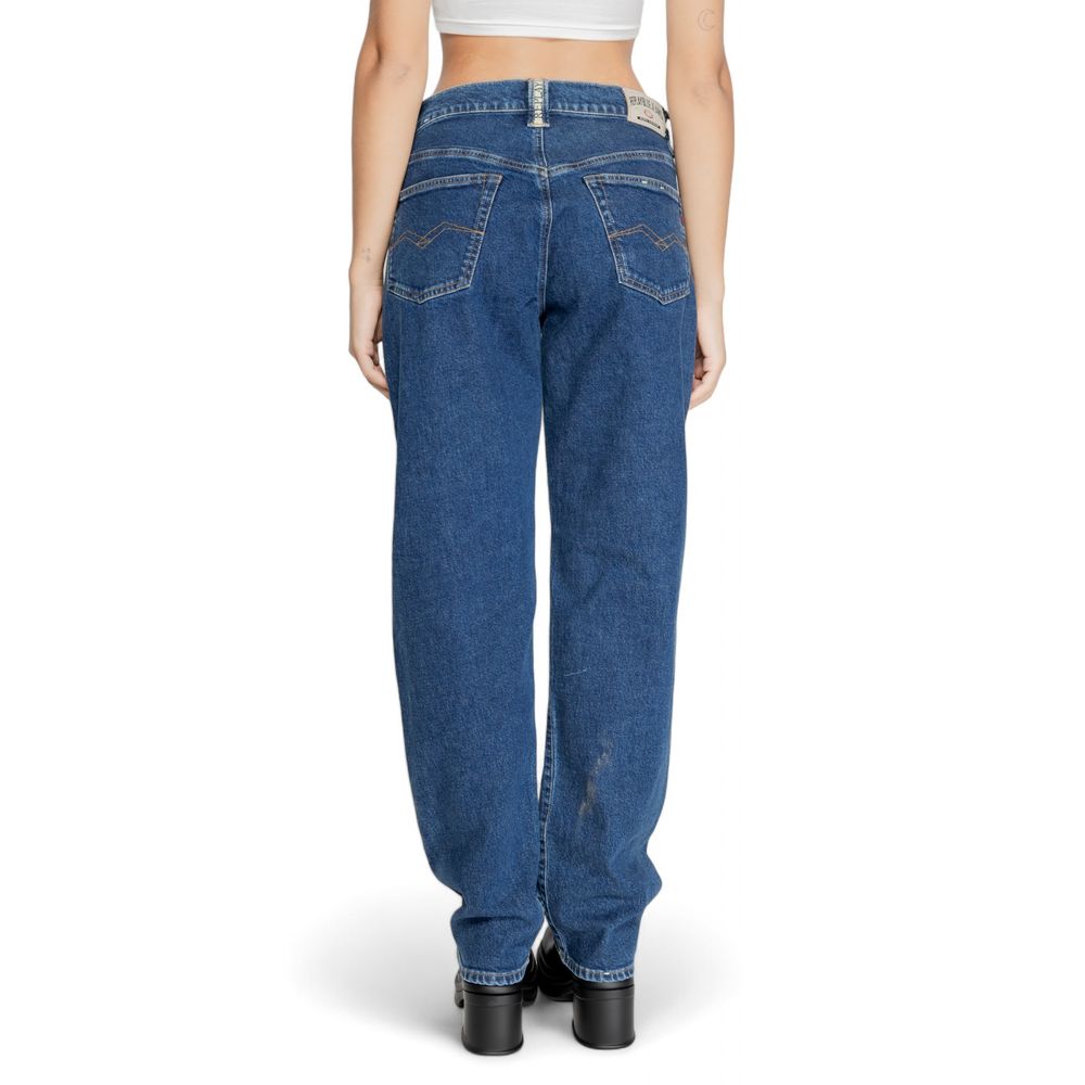 Replay Blue Cotton Mom Jeans