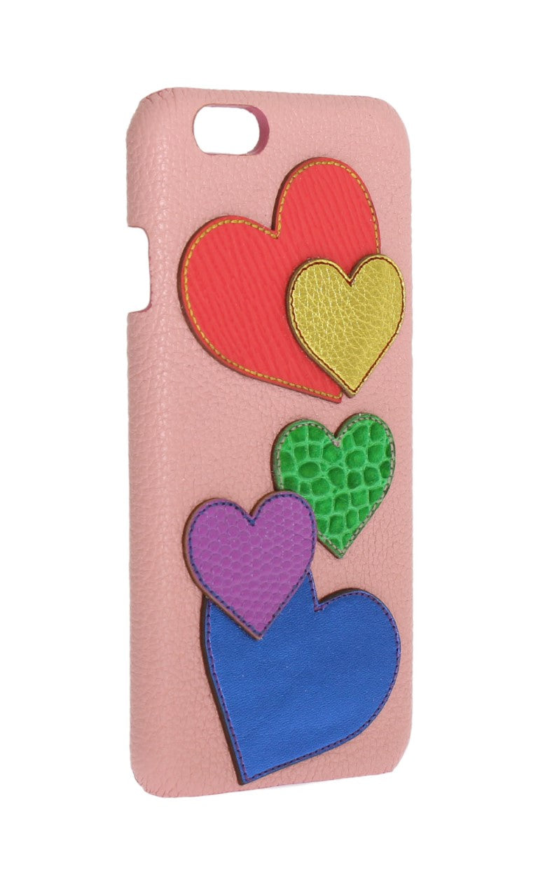 Coque de téléphone en cuir rose motif cœur Dolce & Gabbana