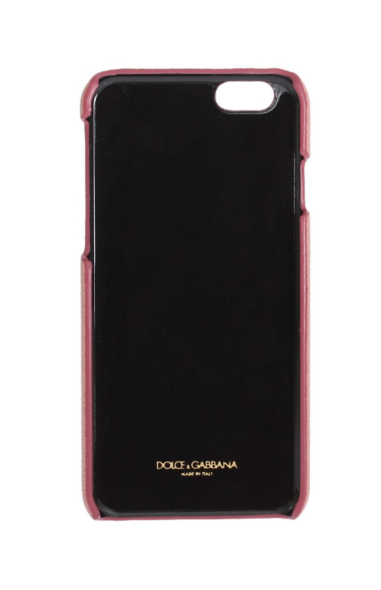 Étui de téléphone en cuir rose Dolce & Gabbana avec cœur en cristal