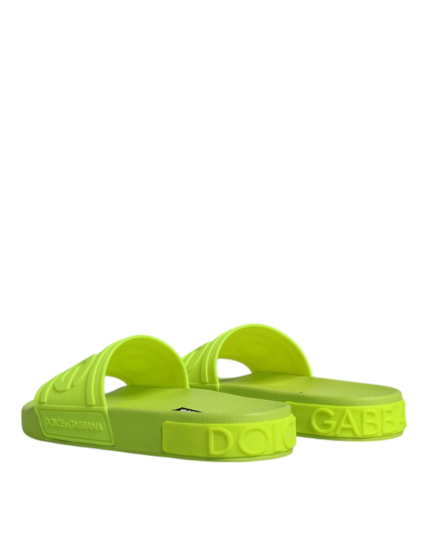 Sandales à enfiler en caoutchouc vert Dolce & Gabbana, chaussures de plage