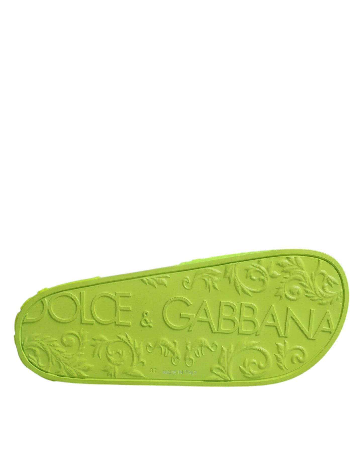 Sandales à enfiler en caoutchouc vert Dolce & Gabbana, chaussures de plage