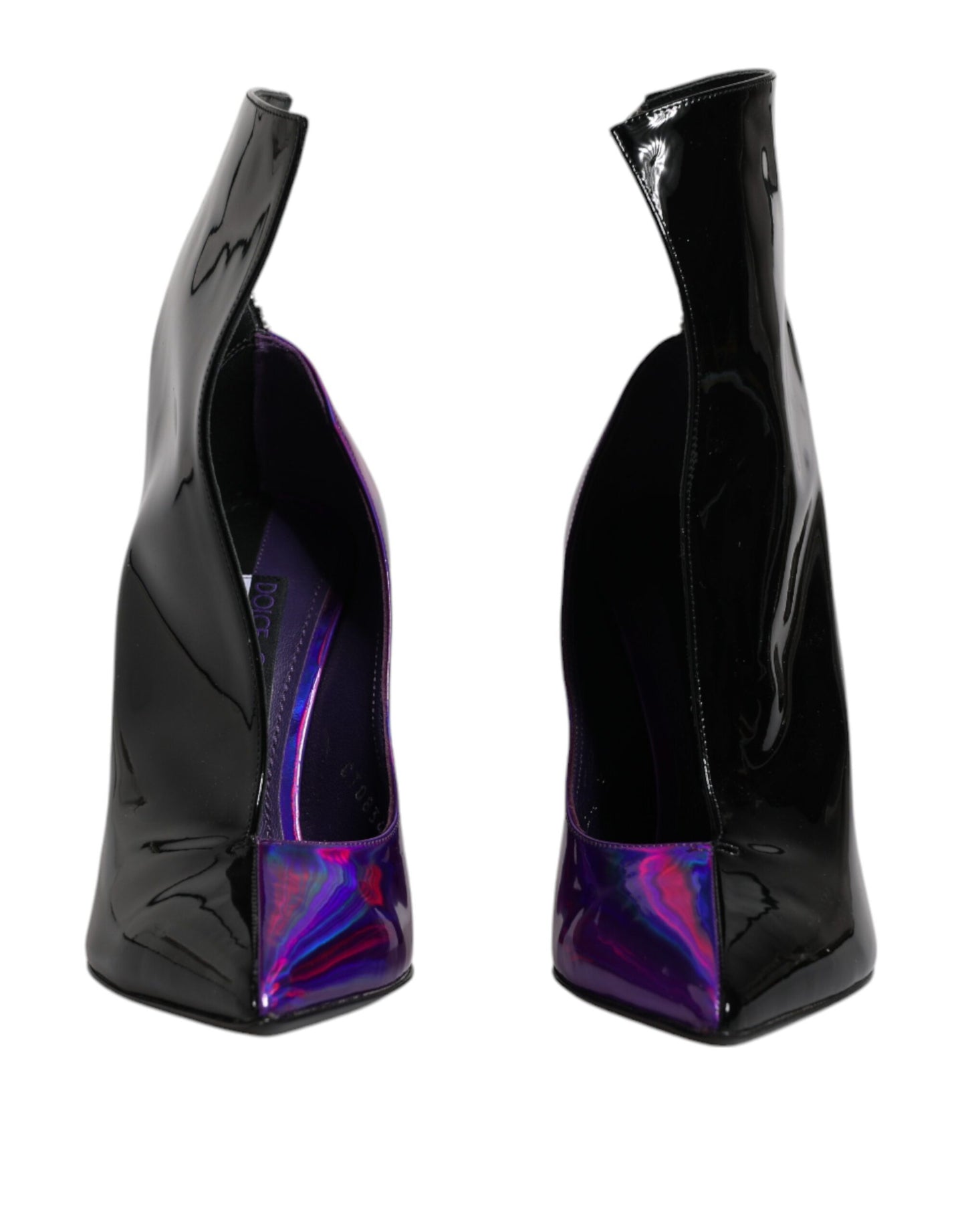 Bottines pointues violettes et noires Dolce & Gabbana