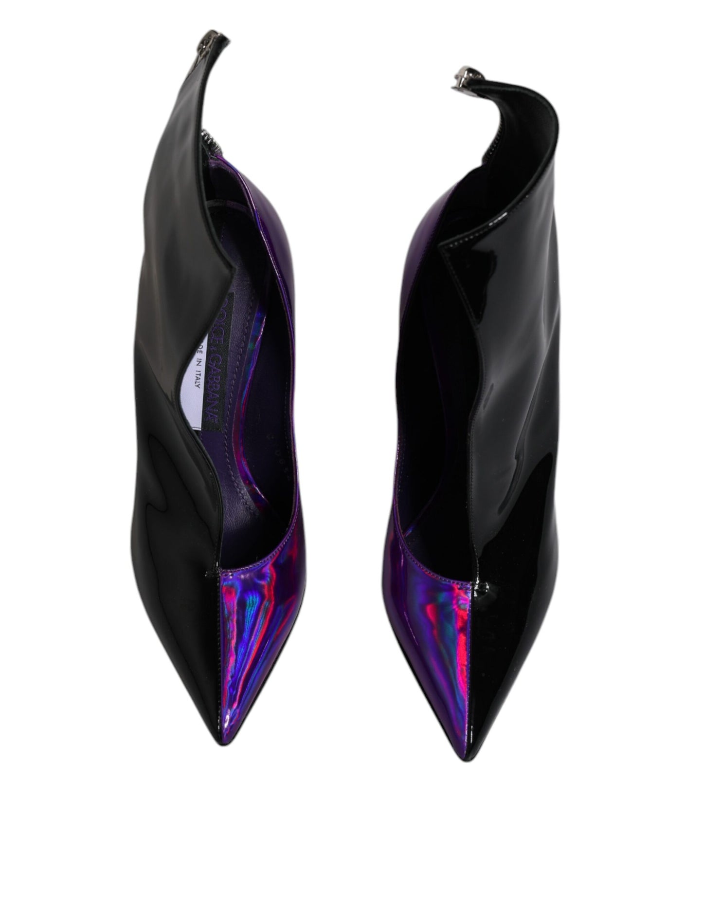 Bottines pointues violettes et noires Dolce & Gabbana
