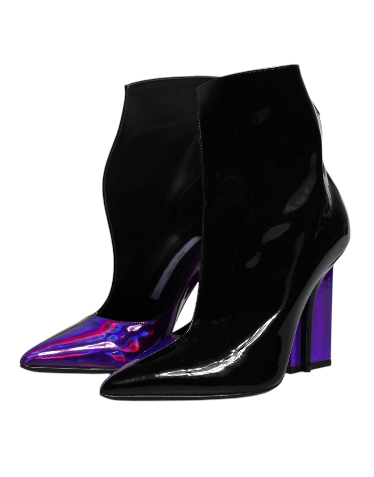 Bottines pointues violettes et noires Dolce & Gabbana