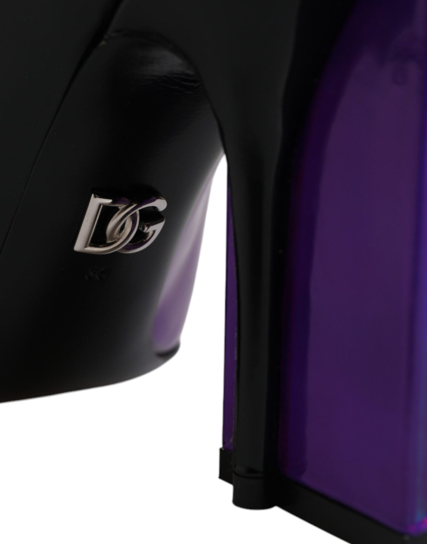 Bottines pointues violettes et noires Dolce & Gabbana