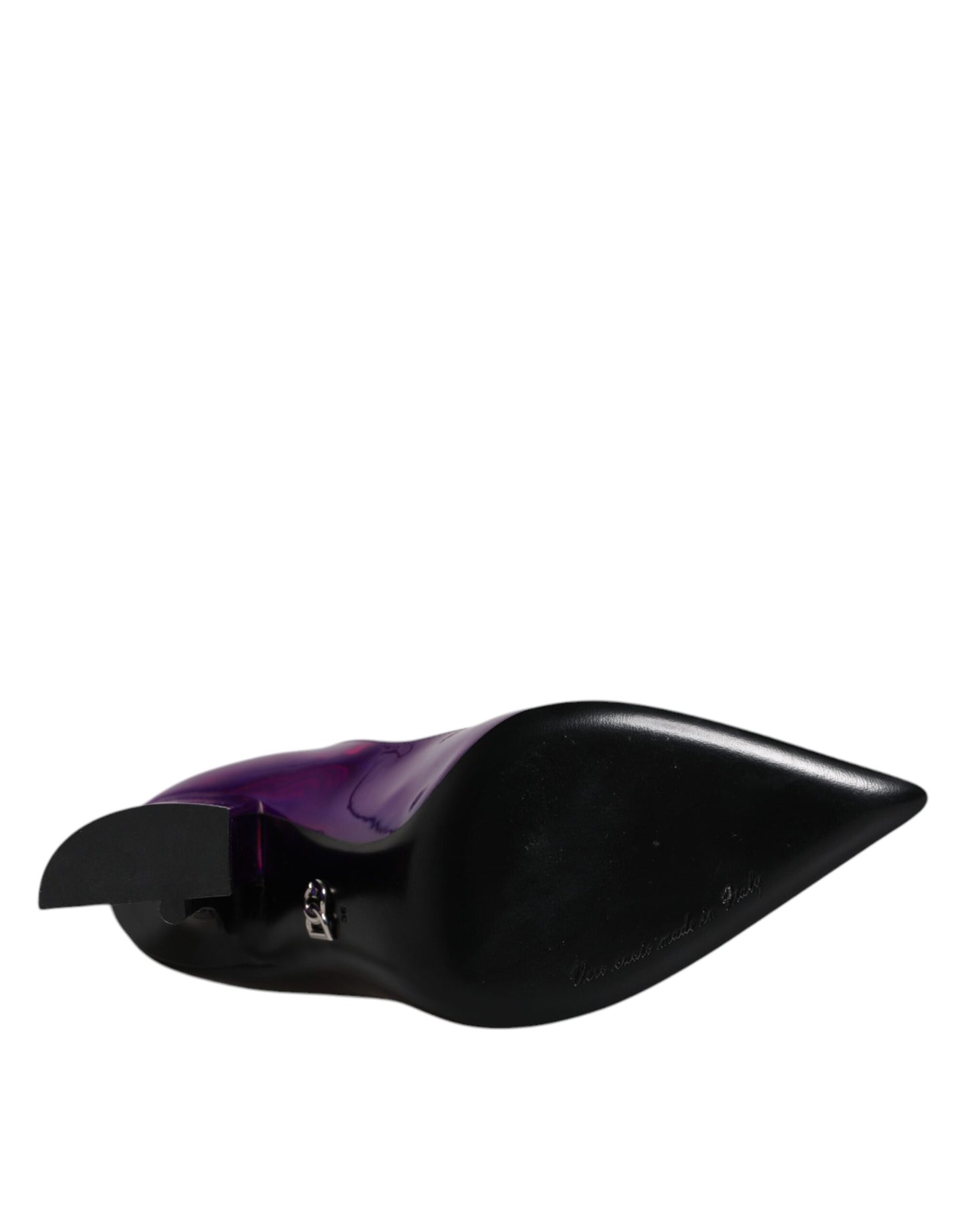 Bottines pointues violettes et noires Dolce & Gabbana