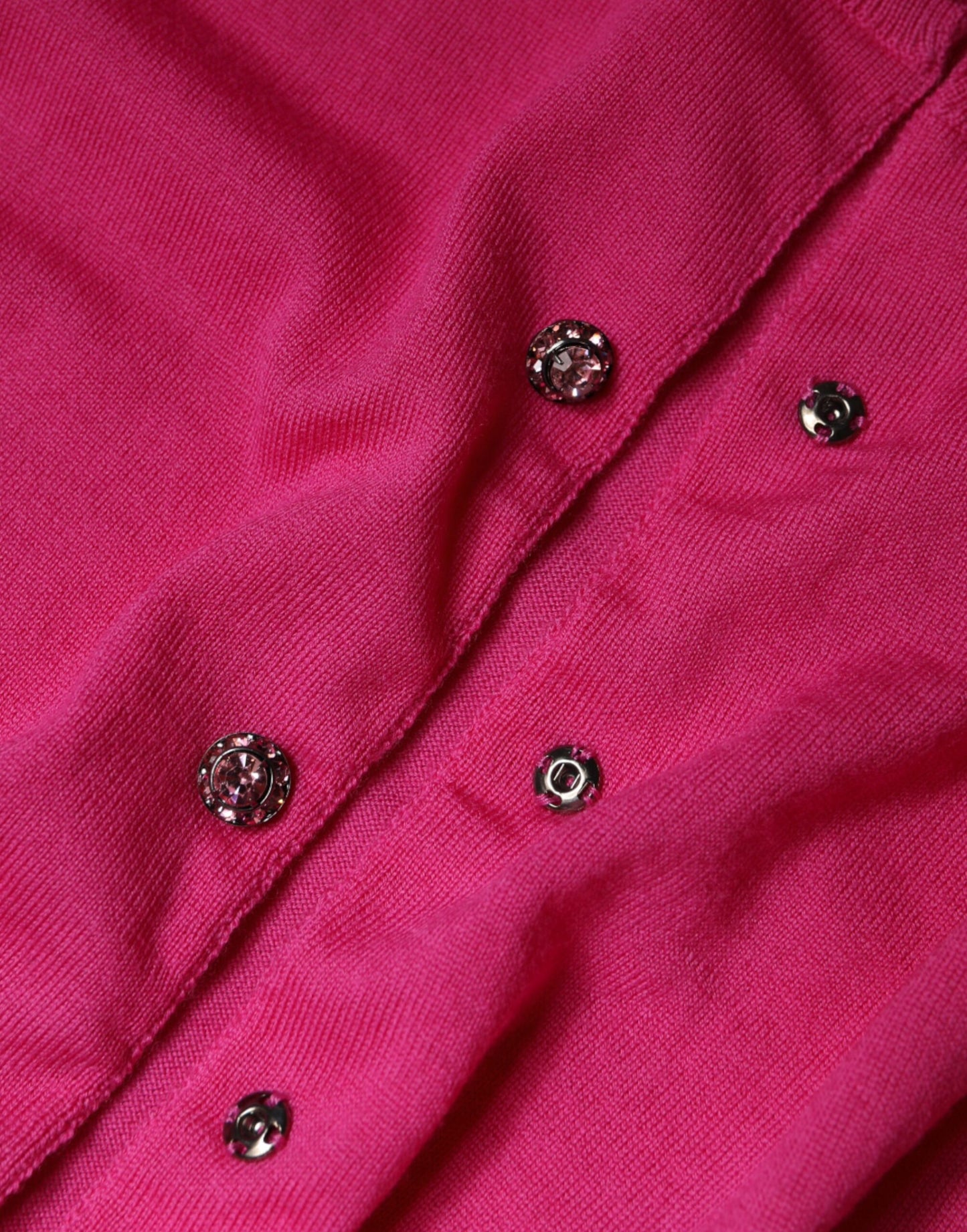 Pull cardigan boutonné en laine rose Dolce & Gabbana