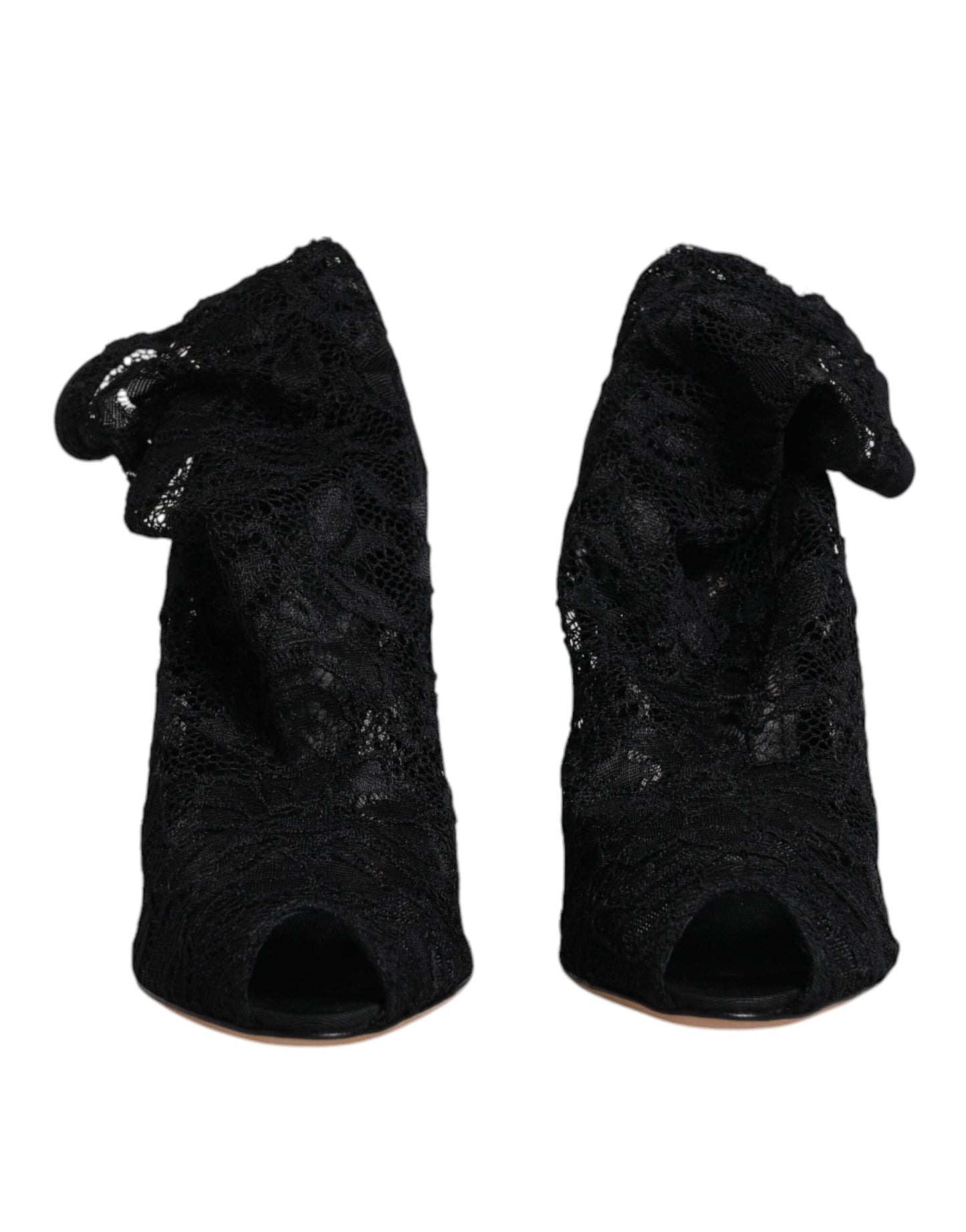 Bottes mi-mollet extensibles en dentelle noire Dolce & Gabbana
