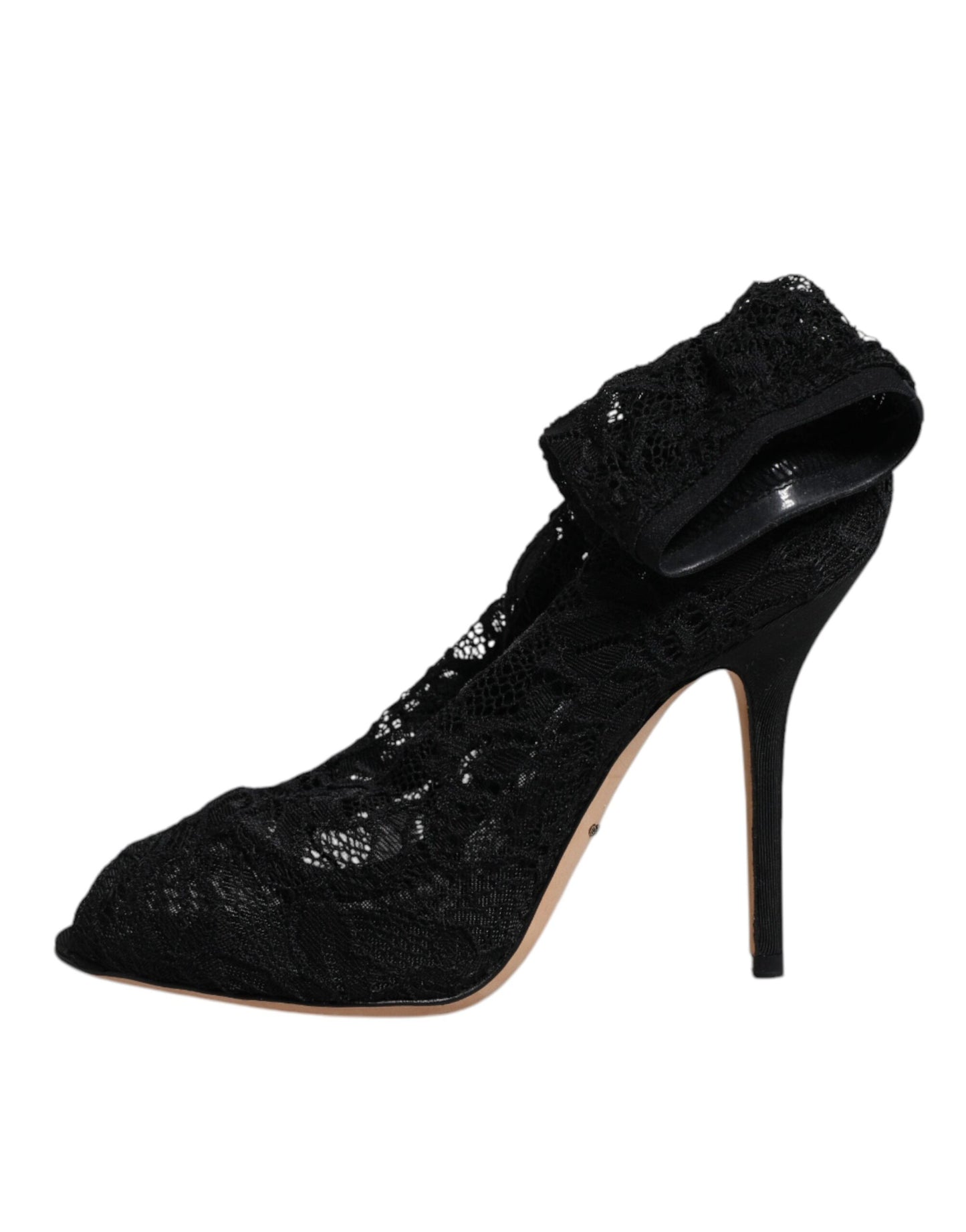 Bottes mi-mollet extensibles en dentelle noire Dolce & Gabbana