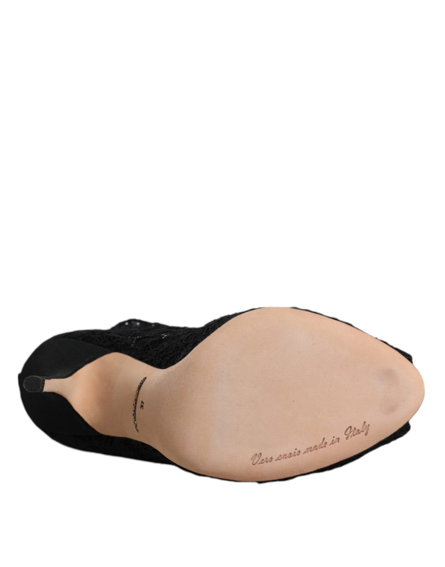 Bottes mi-mollet extensibles en dentelle noire Dolce & Gabbana