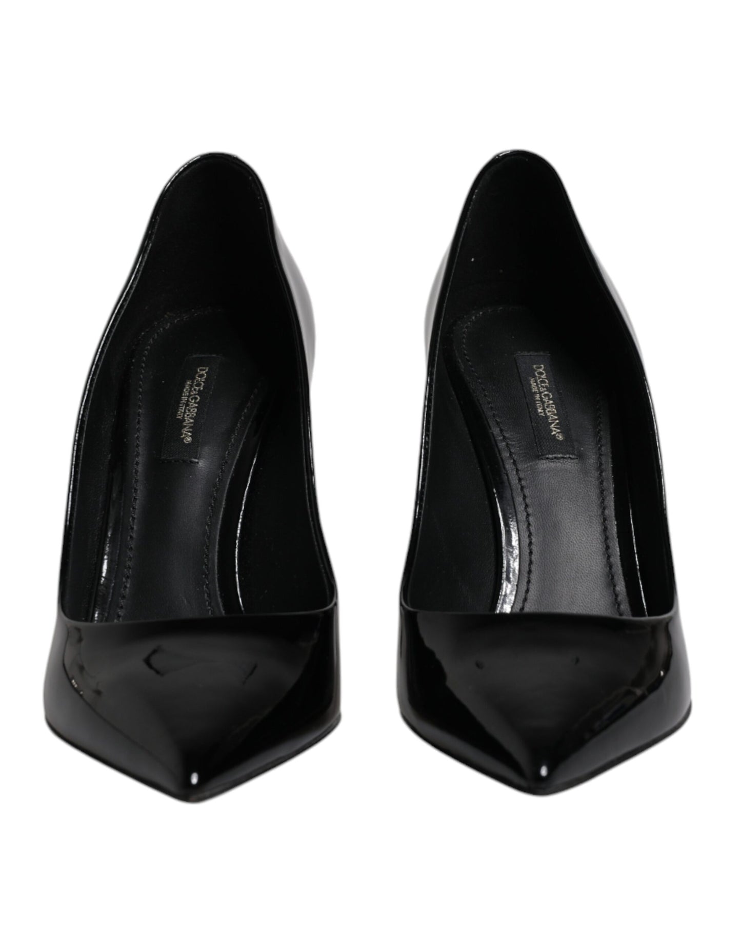 Escarpins à talons hauts en cuir verni noir Dolce & Gabbana