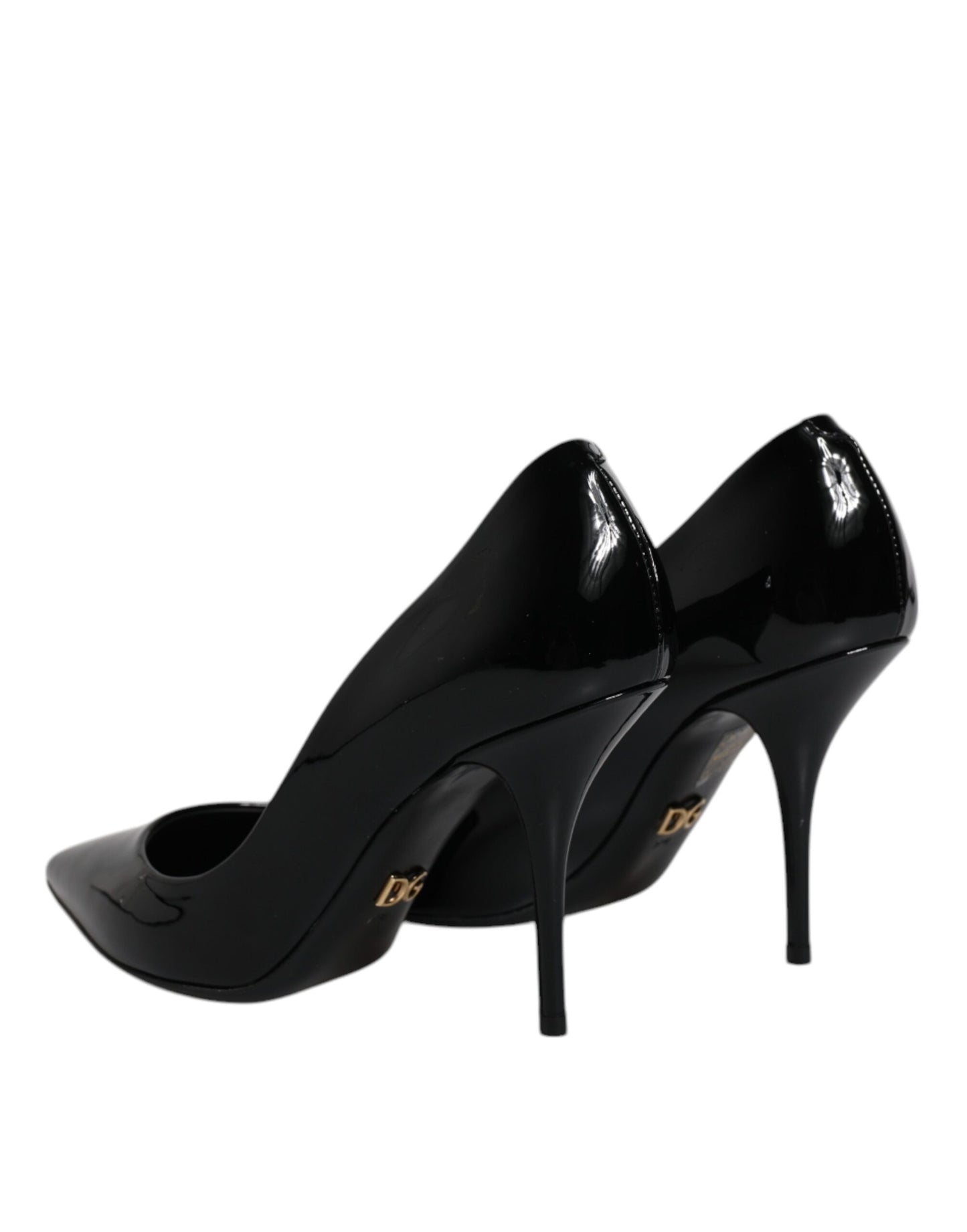 Escarpins à talons hauts en cuir verni noir Dolce & Gabbana