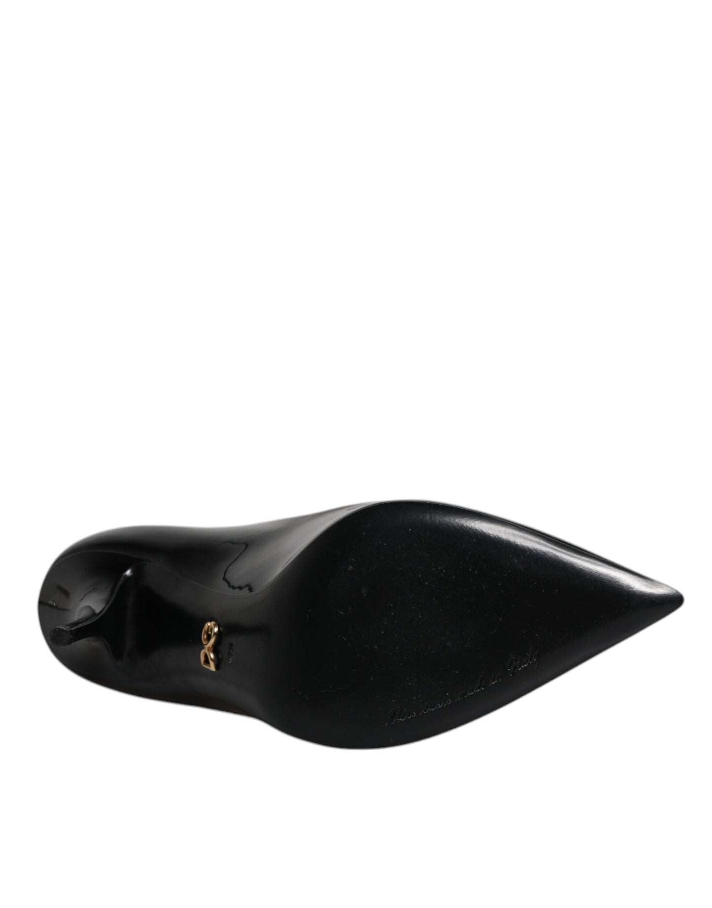 Escarpins à talons hauts en cuir verni noir Dolce & Gabbana