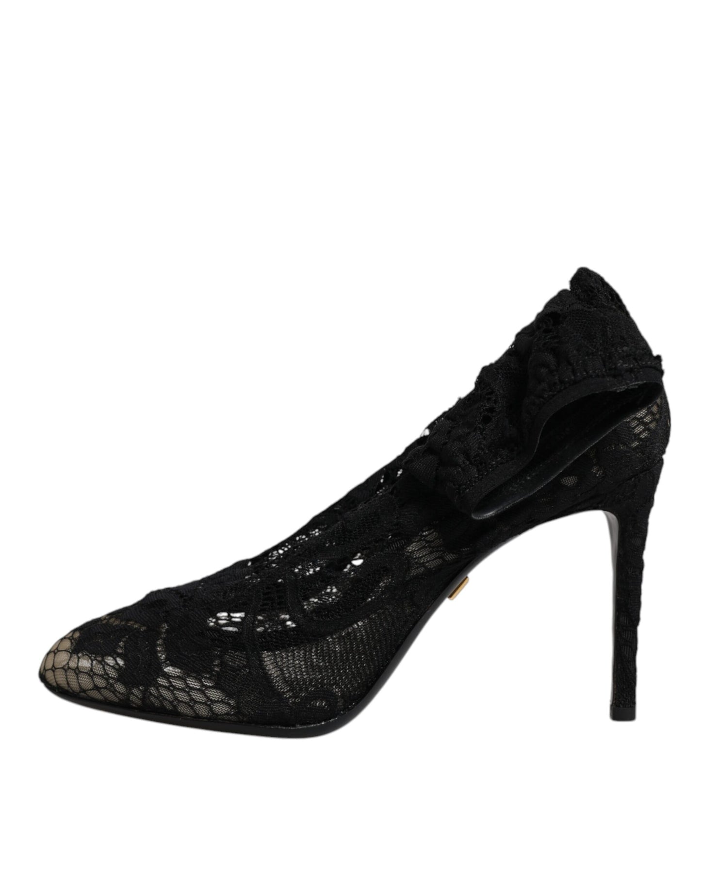 Bottes mi-mollet extensibles en dentelle noire Dolce & Gabbana