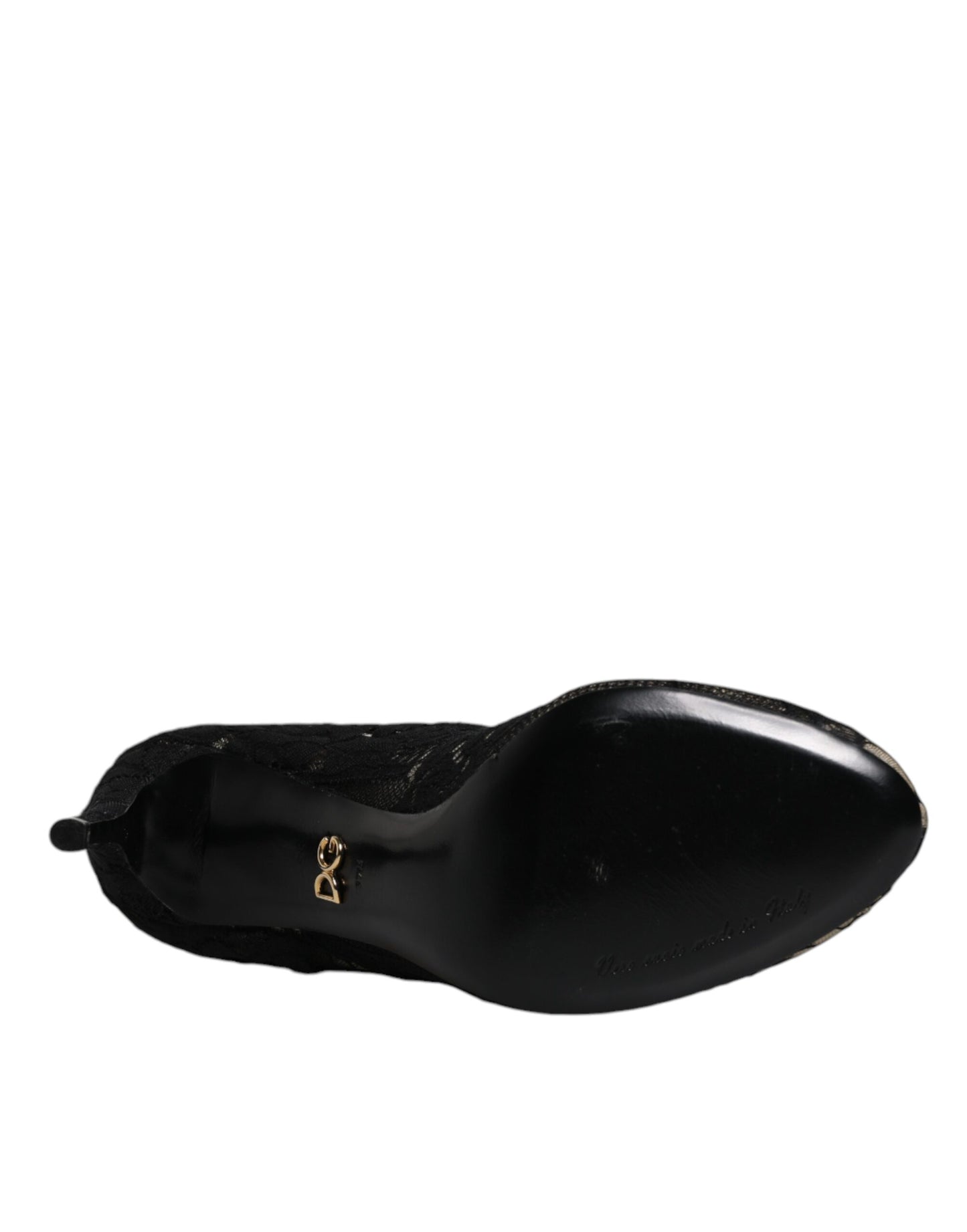 Bottes mi-mollet extensibles en dentelle noire Dolce & Gabbana