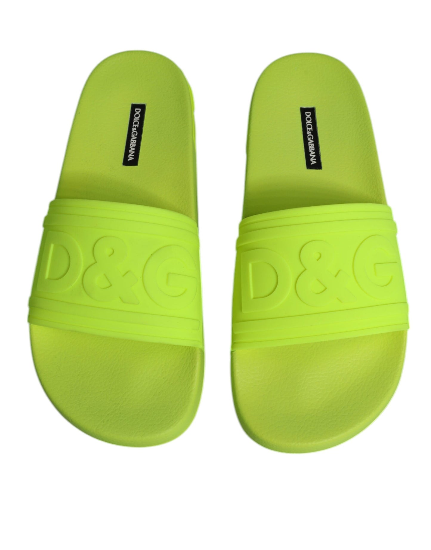 Sandales à enfiler en caoutchouc vert Dolce & Gabbana, chaussures de plage