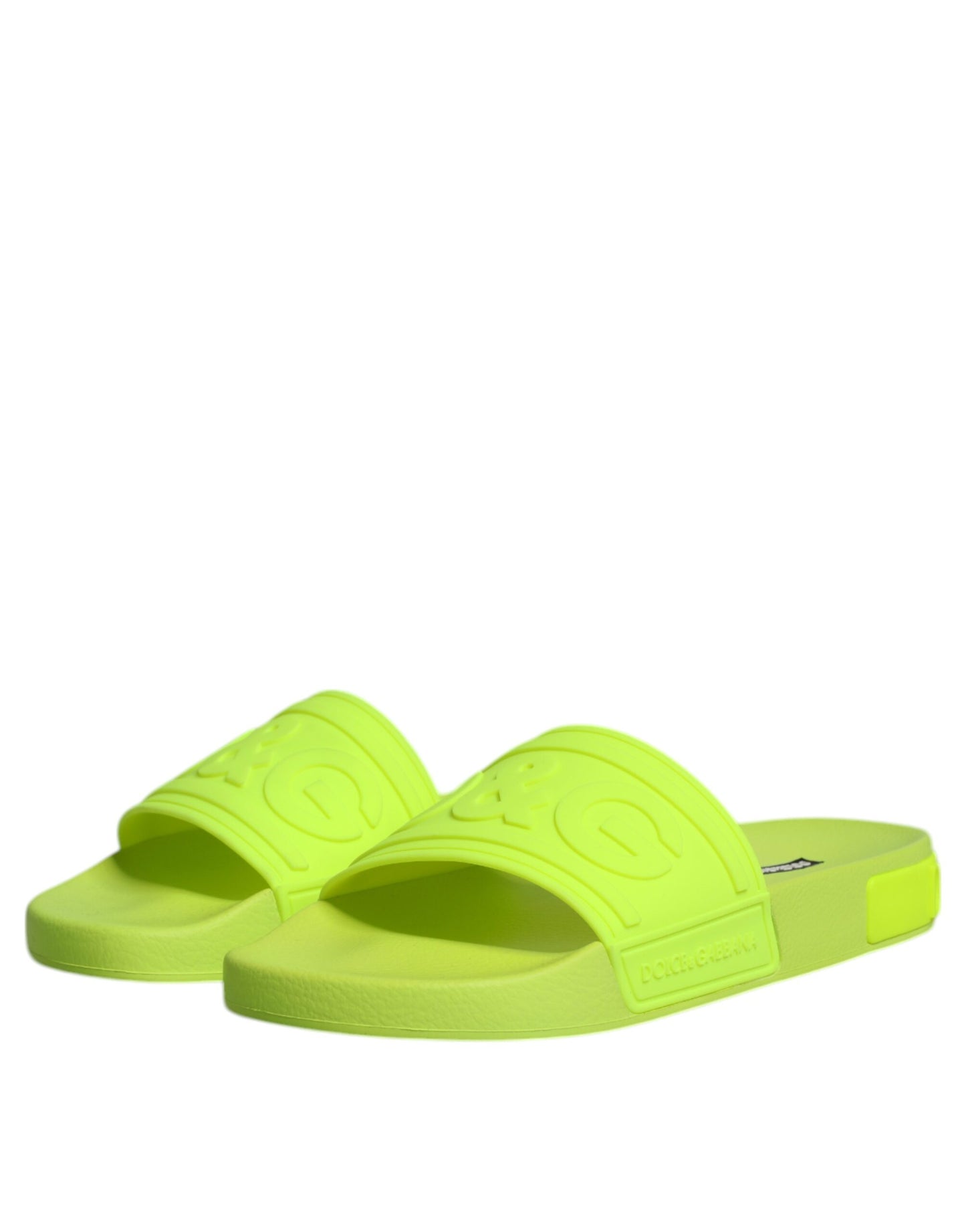 Sandales à enfiler en caoutchouc vert Dolce & Gabbana, chaussures de plage