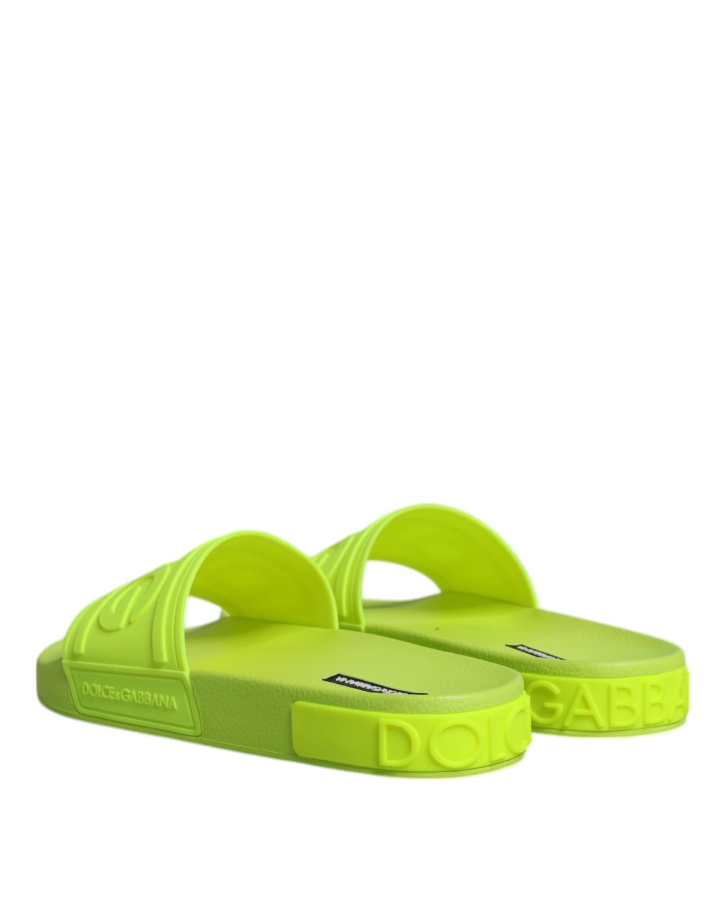 Sandales à enfiler en caoutchouc vert Dolce & Gabbana, chaussures de plage