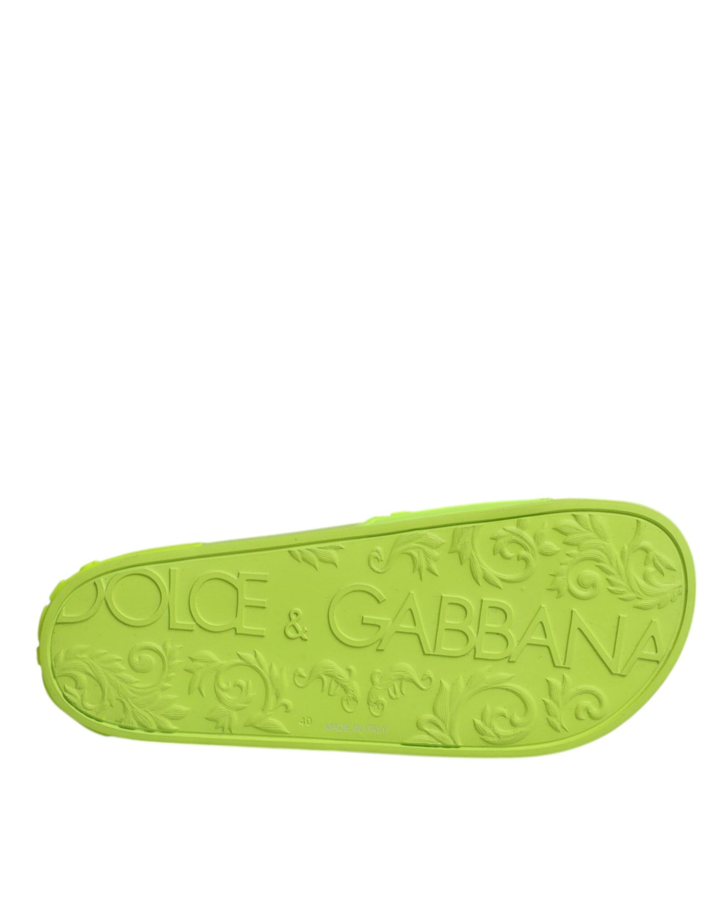 Sandales à enfiler en caoutchouc vert Dolce & Gabbana, chaussures de plage