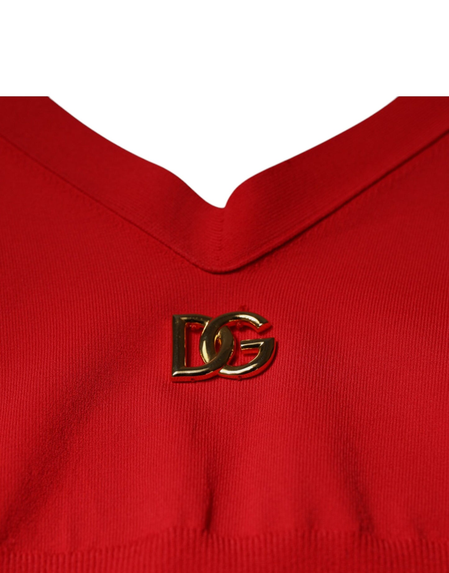 Dolce & Gabbana – Ärmelloses Neckholder-Tanktop aus Viskose in Rot