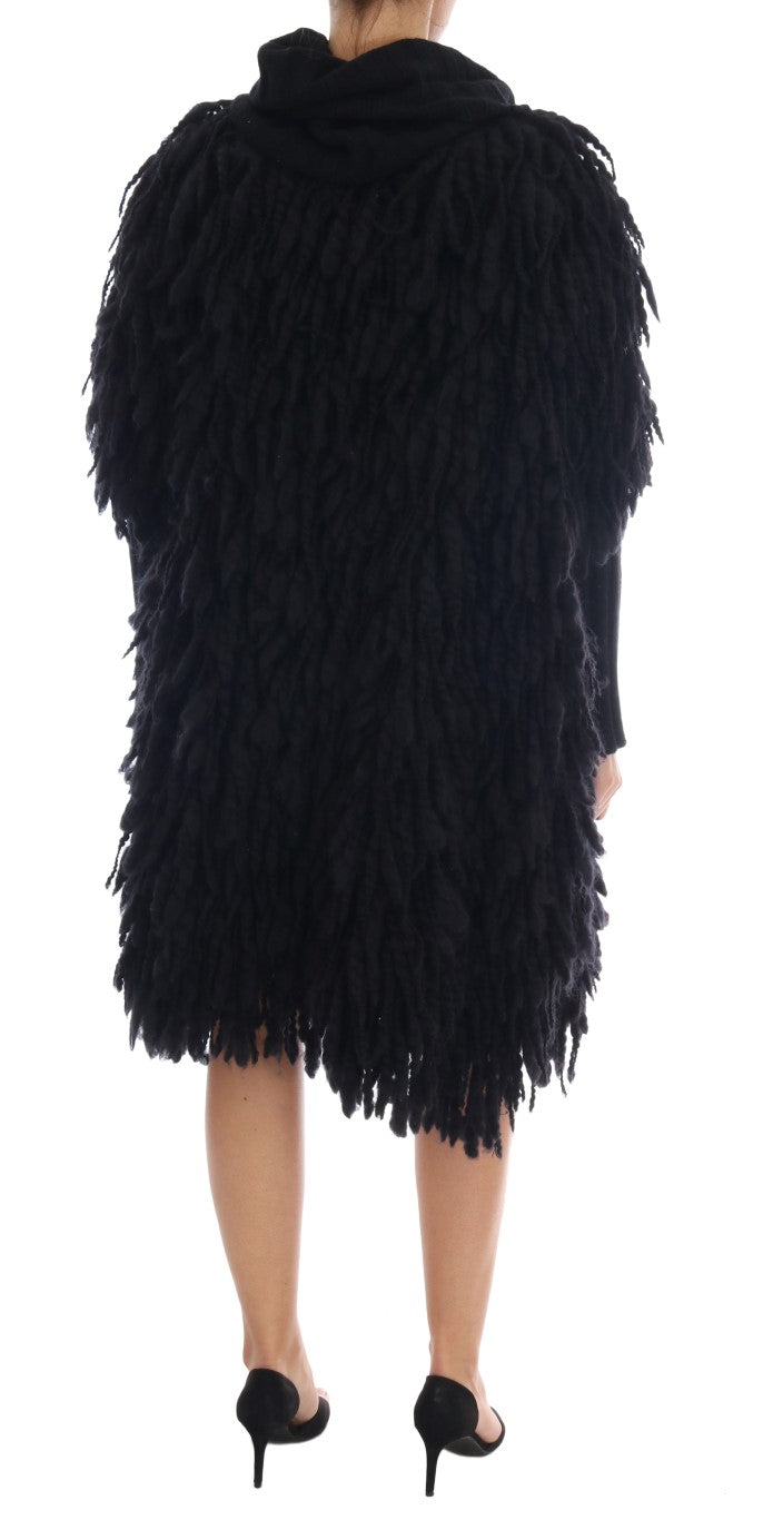 Pull en laine à franges noires Dolce & Gabbana