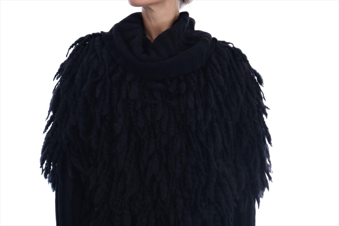 Pull en laine à franges noires Dolce & Gabbana