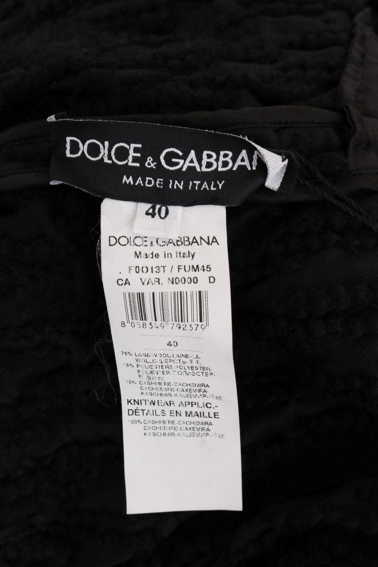 Pull en laine à franges noires Dolce & Gabbana