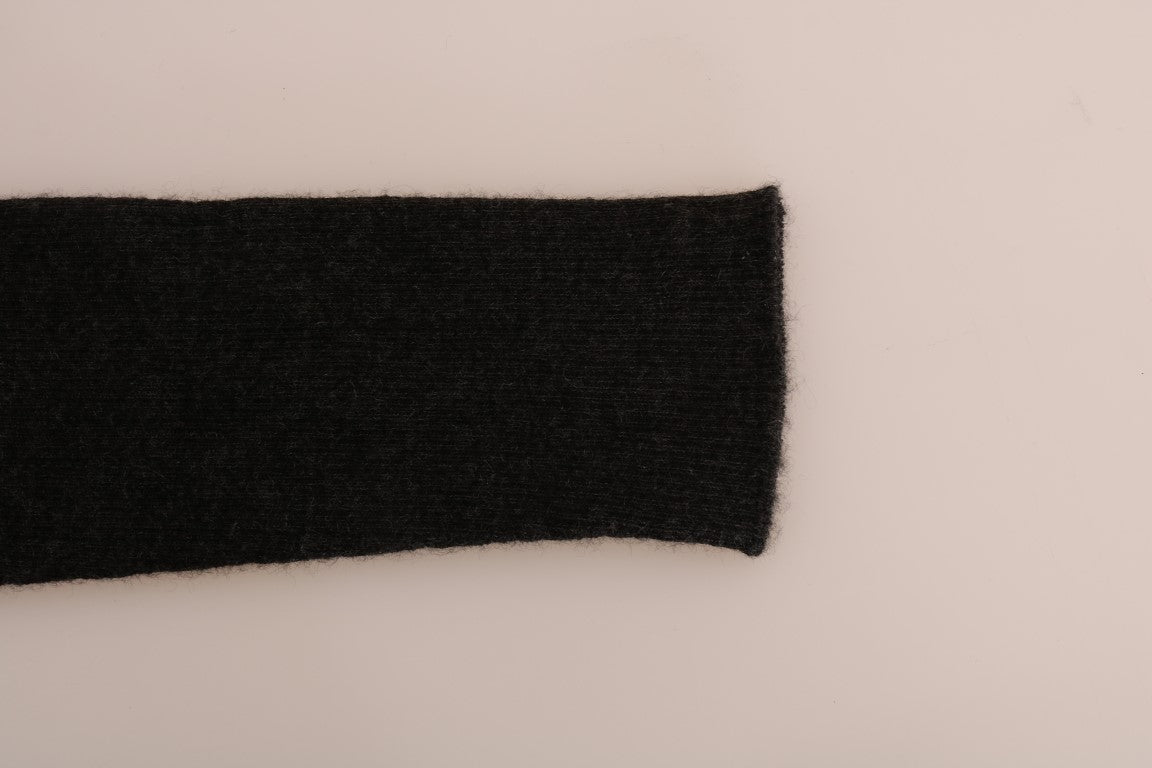 Collants extensibles côtelés en cachemire gris Dolce & Gabbana