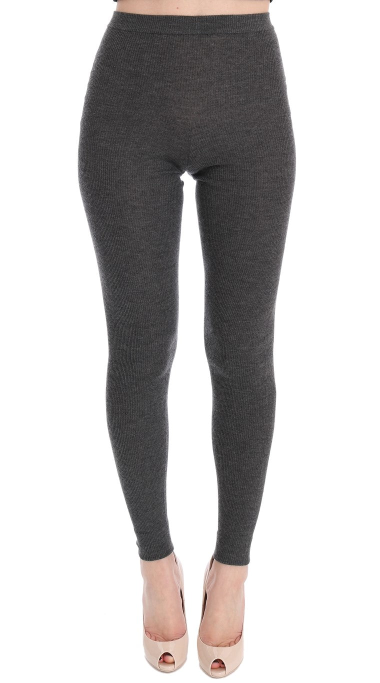 Collants stretch en cachemire gris Dolce & Gabbana