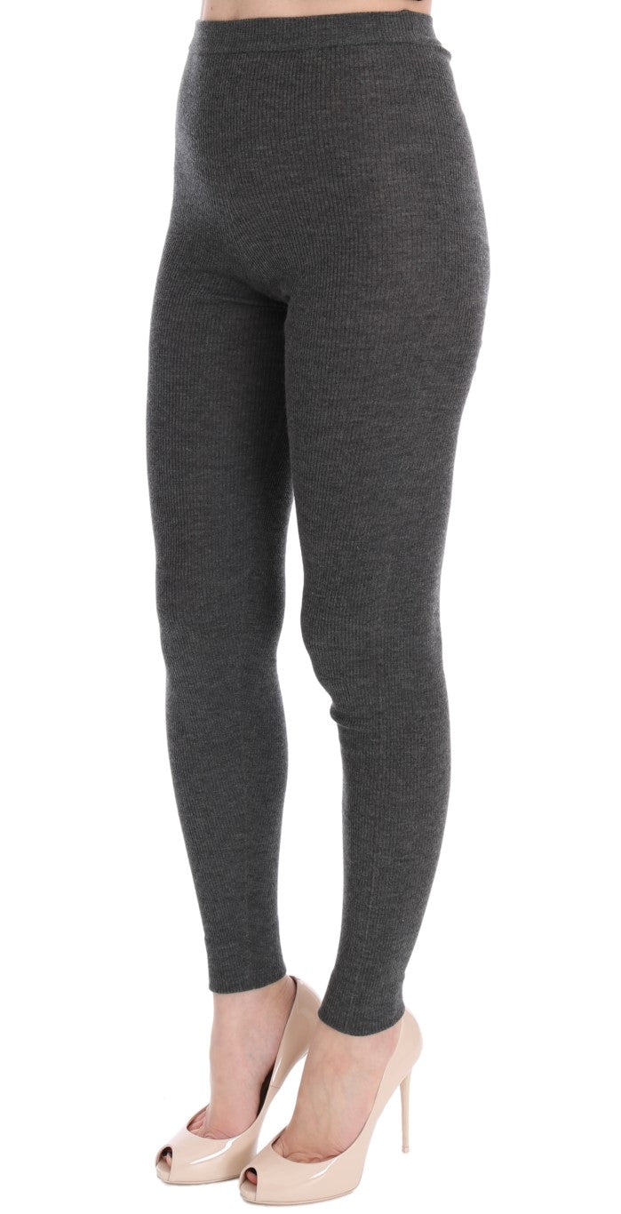 Collants stretch en cachemire gris Dolce & Gabbana