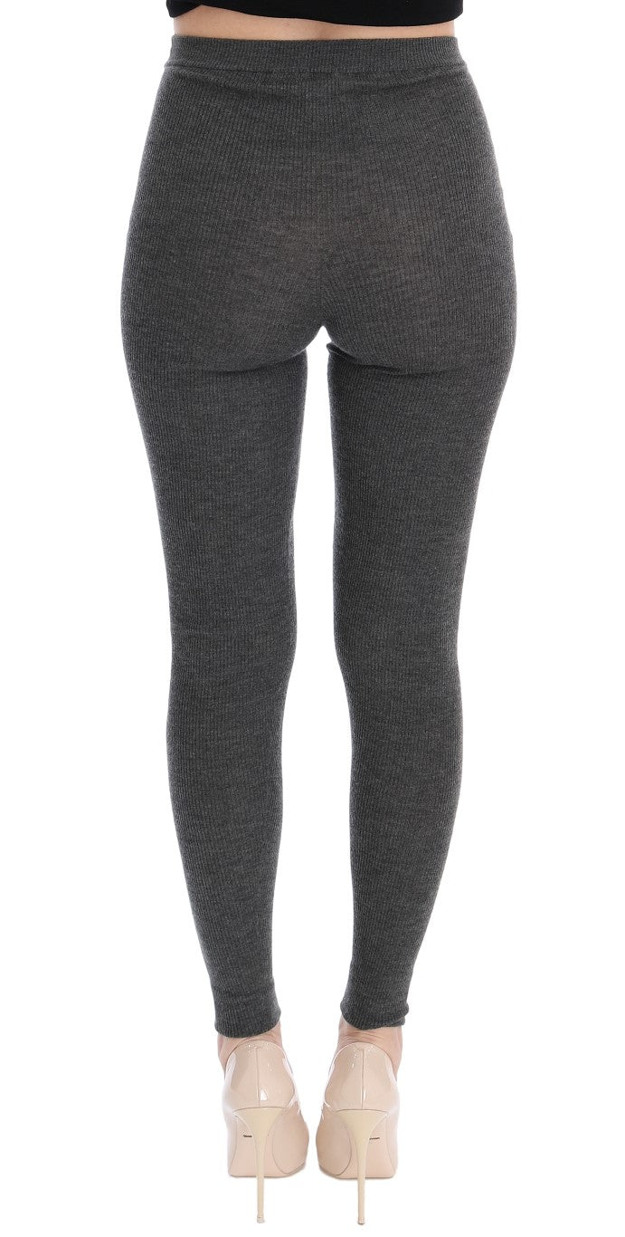 Collants stretch en cachemire gris Dolce & Gabbana
