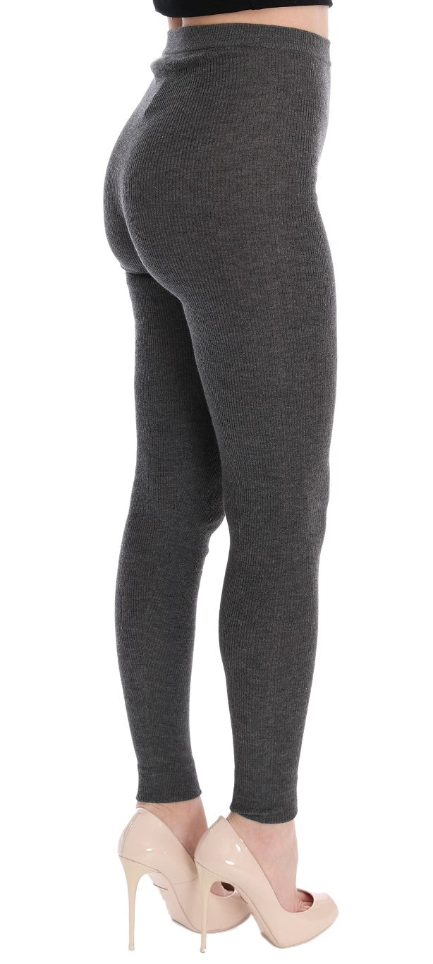 Collants stretch en cachemire gris Dolce & Gabbana