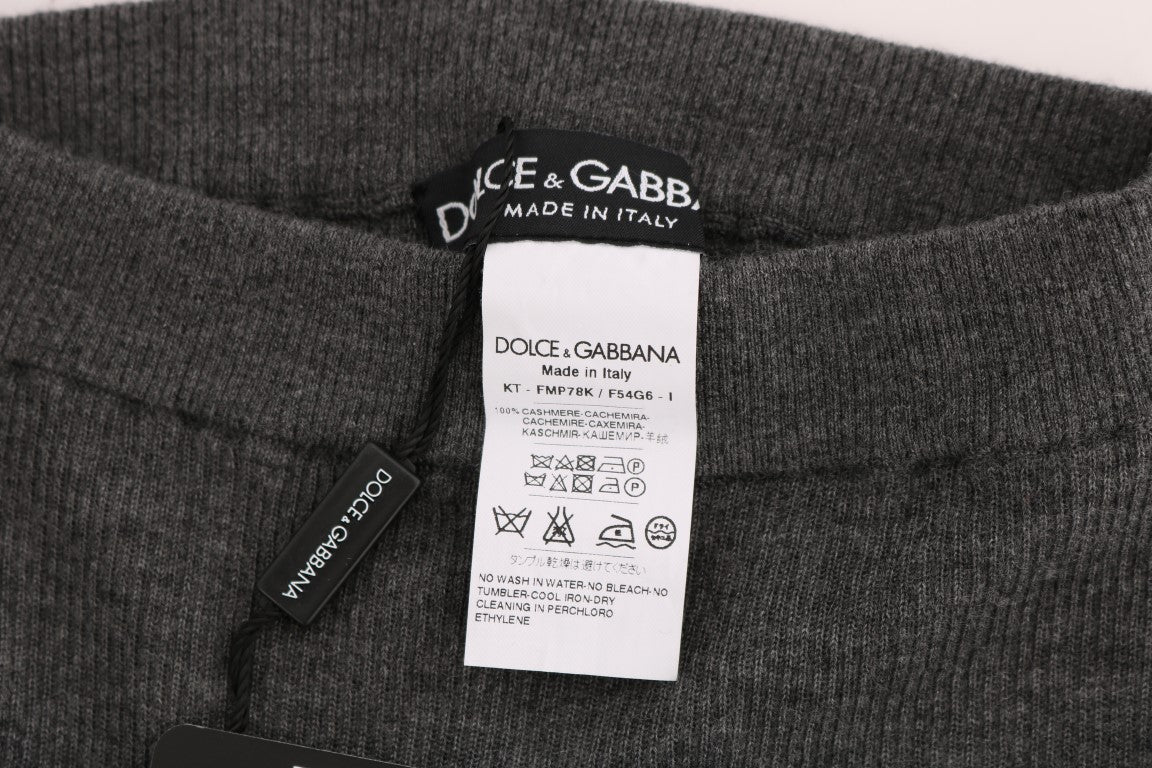 Collants stretch en cachemire gris Dolce & Gabbana