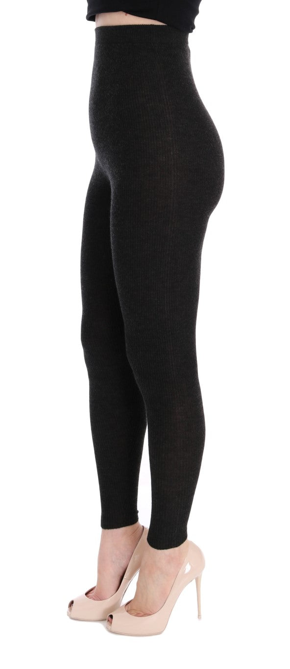 Collants stretch en cachemire gris Dolce & Gabbana
