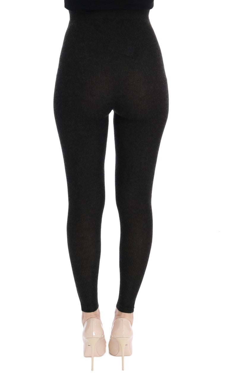 Collants stretch en cachemire gris Dolce & Gabbana