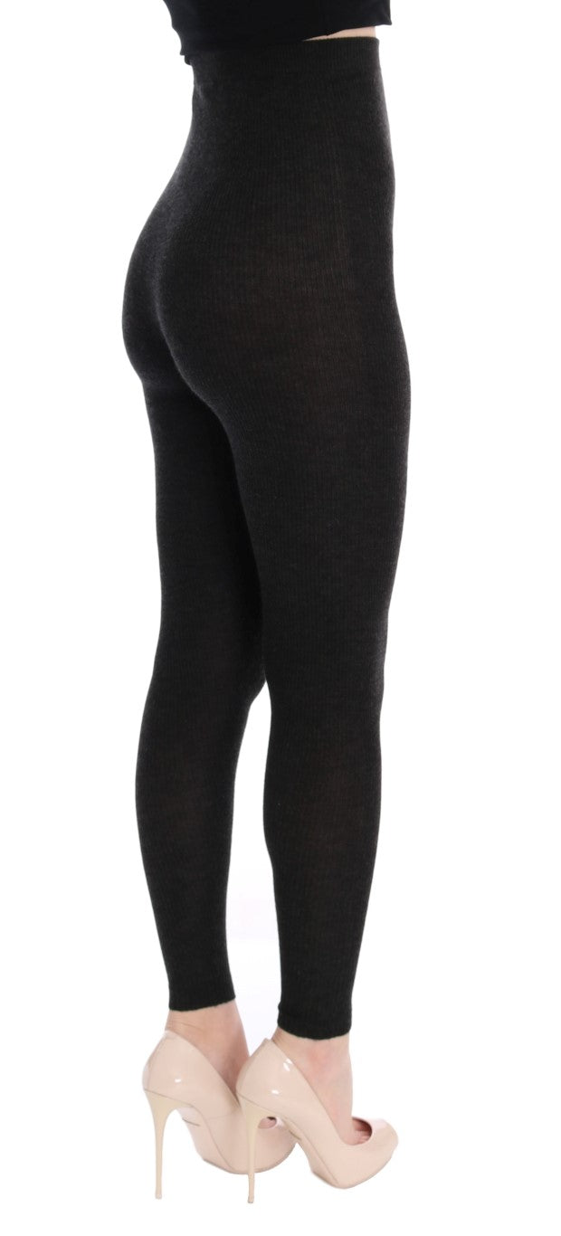Collants stretch en cachemire gris Dolce & Gabbana