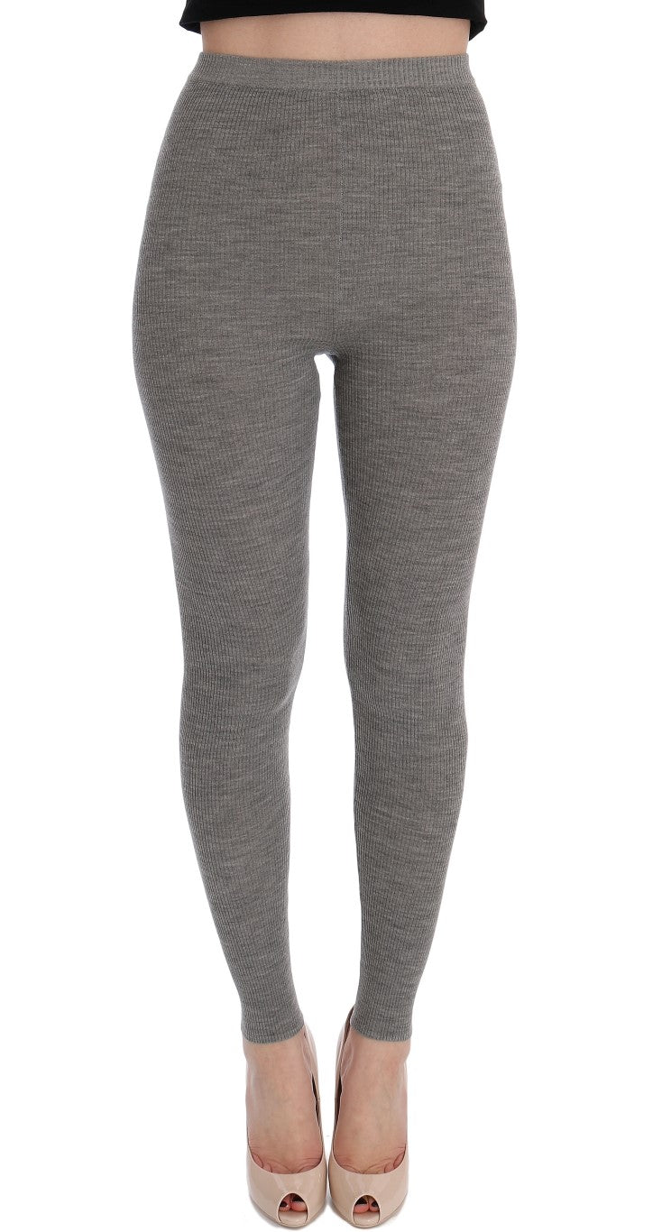 Collants stretch en cachemire gris Dolce & Gabbana