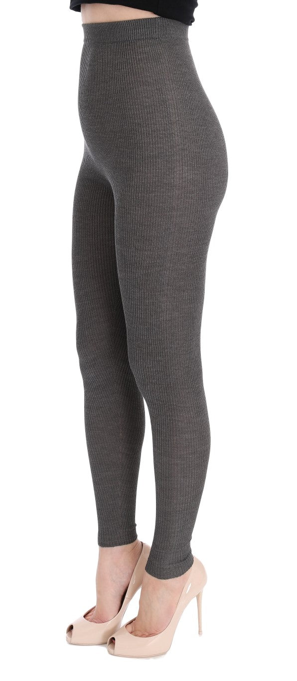 Collants stretch en cachemire gris Dolce & Gabbana