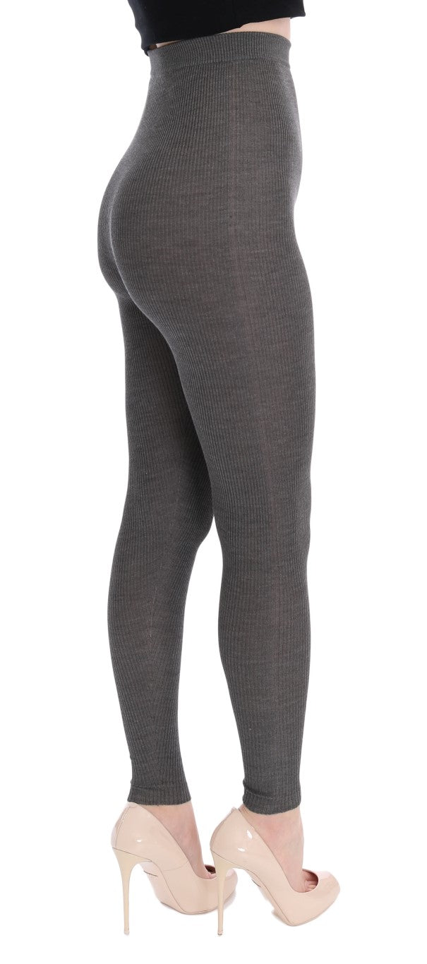 Collants stretch en cachemire gris Dolce & Gabbana