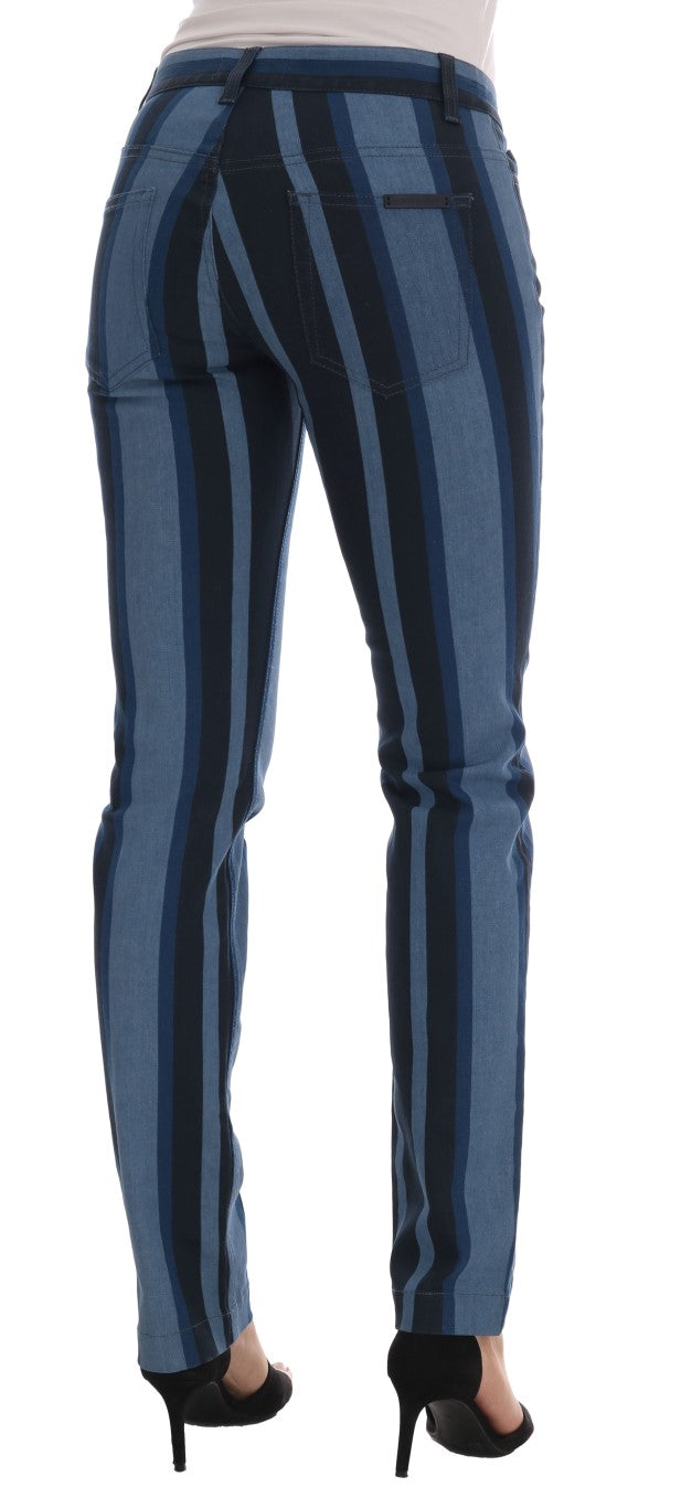 Jean en coton rayé bleu GIRLY Dolce & Gabbana
