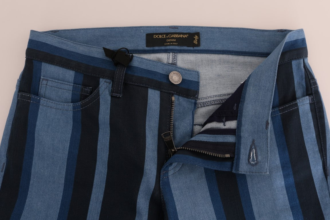 Jean en coton rayé bleu GIRLY Dolce & Gabbana