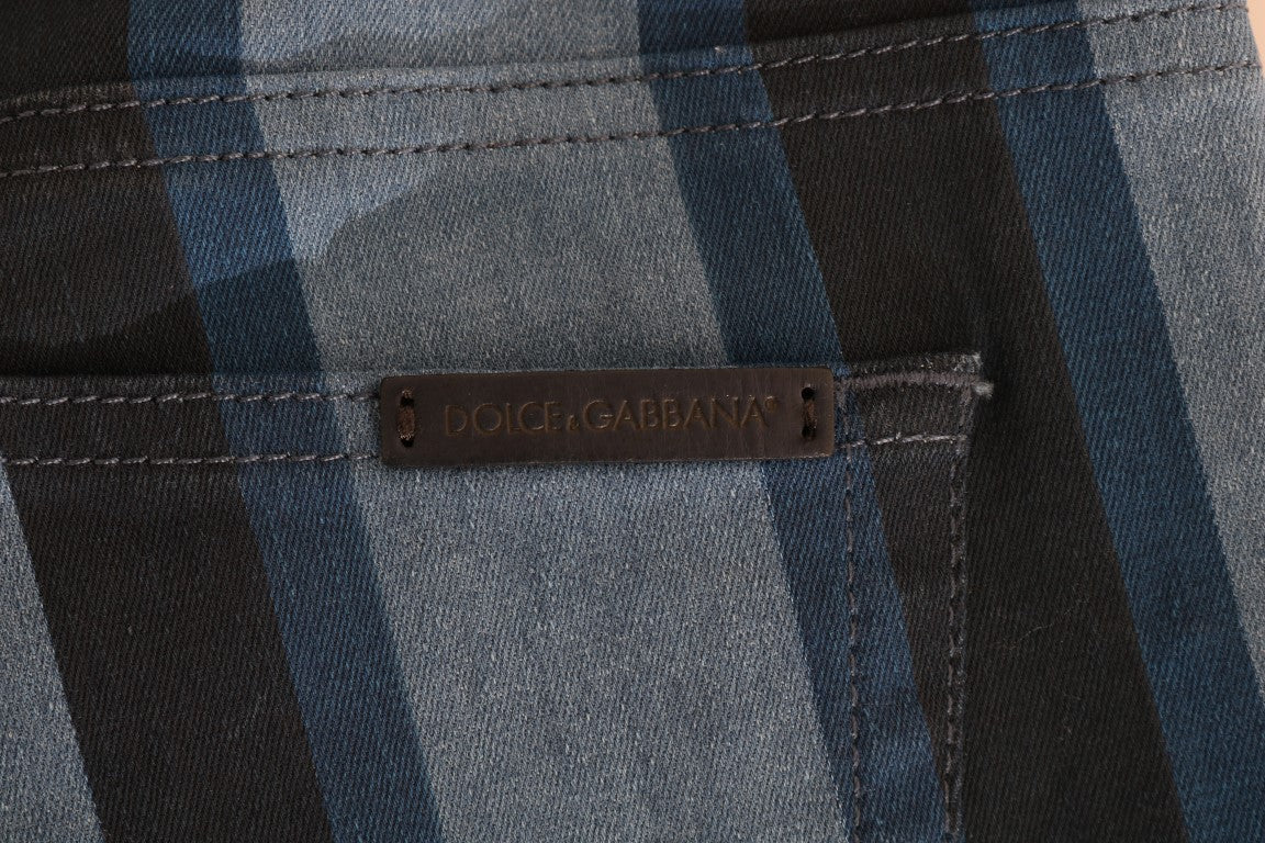 Jean en coton rayé bleu GIRLY Dolce & Gabbana