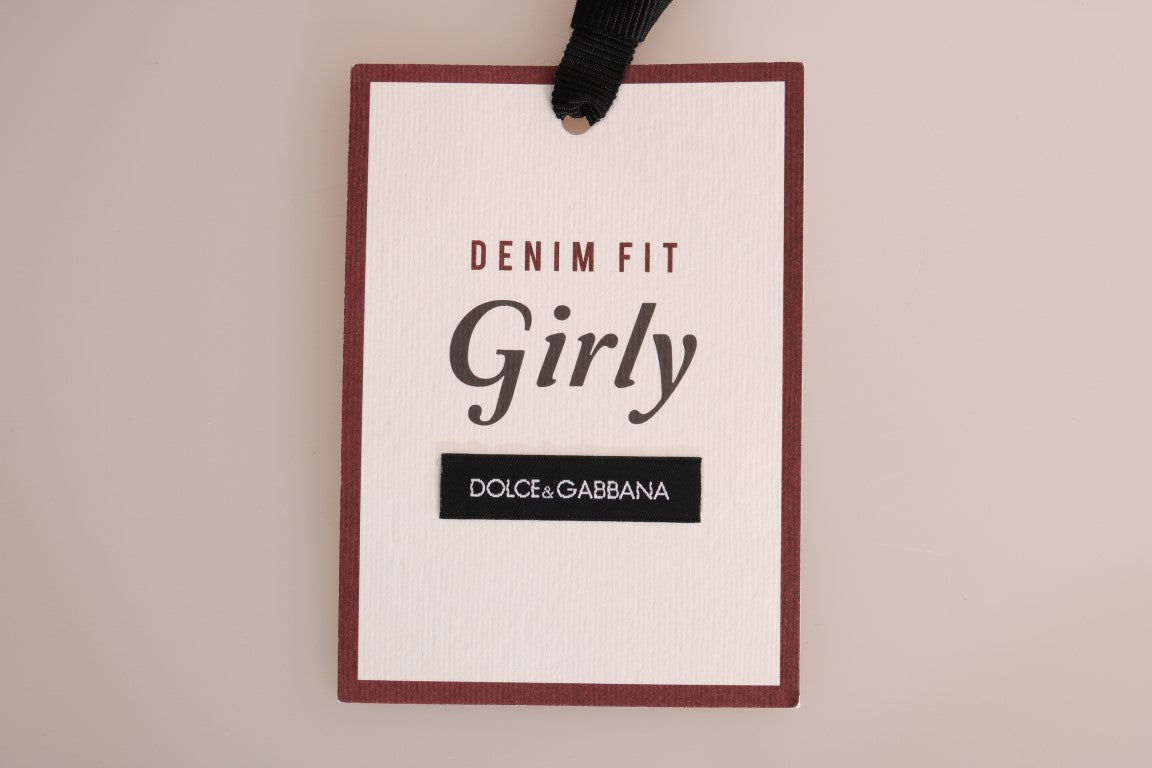 Jean en coton rayé bleu GIRLY Dolce & Gabbana