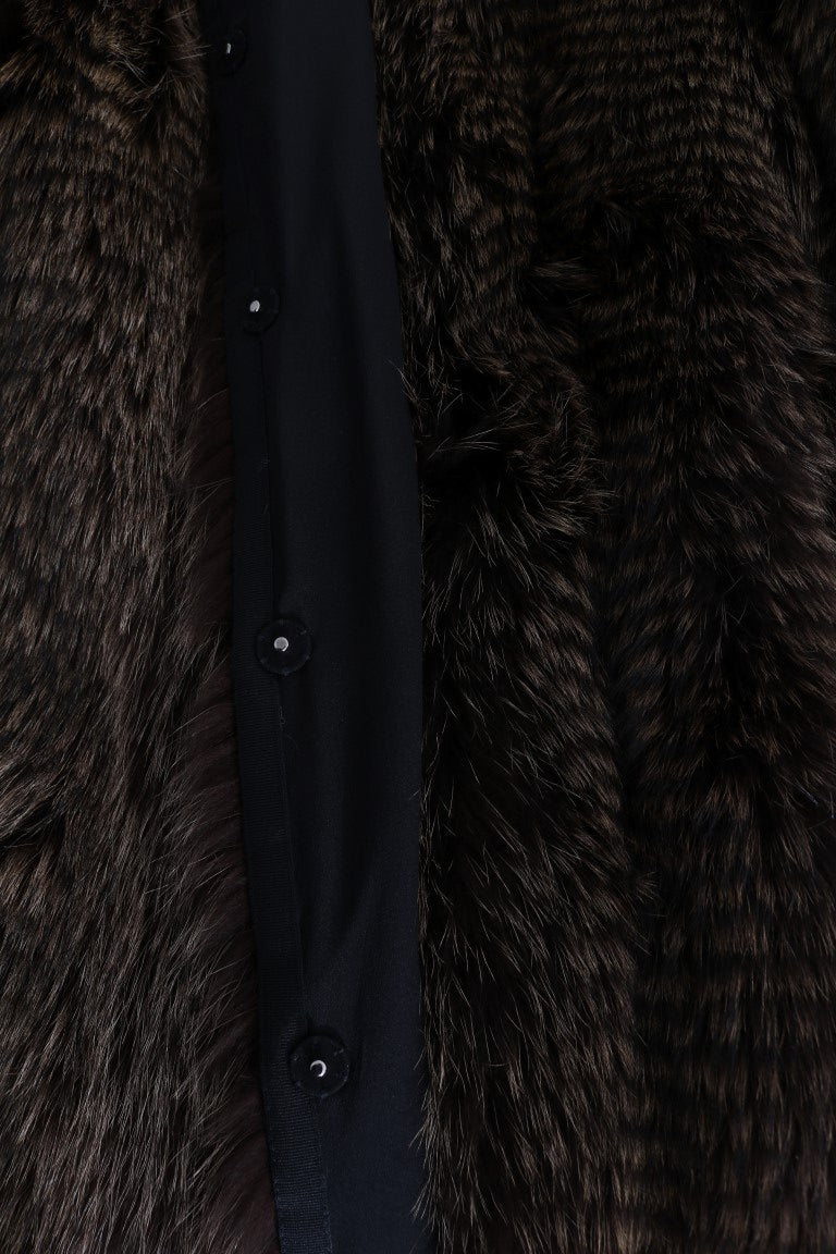 Dolce & Gabbana Braune Waschbärpelzjacke