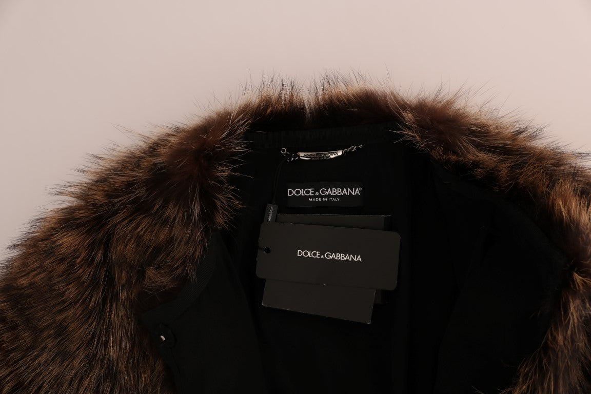 Dolce & Gabbana Braune Waschbärpelzjacke